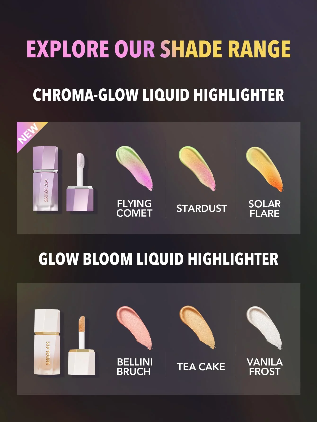 SHEGLAM Chroma-Glow Bloom Liquid Highlighter Color Changing Gel Cream Multichrome Highlighter High-Shine Finish Long Wear Brightening Non-Caking-Flying Comet - Image 2
