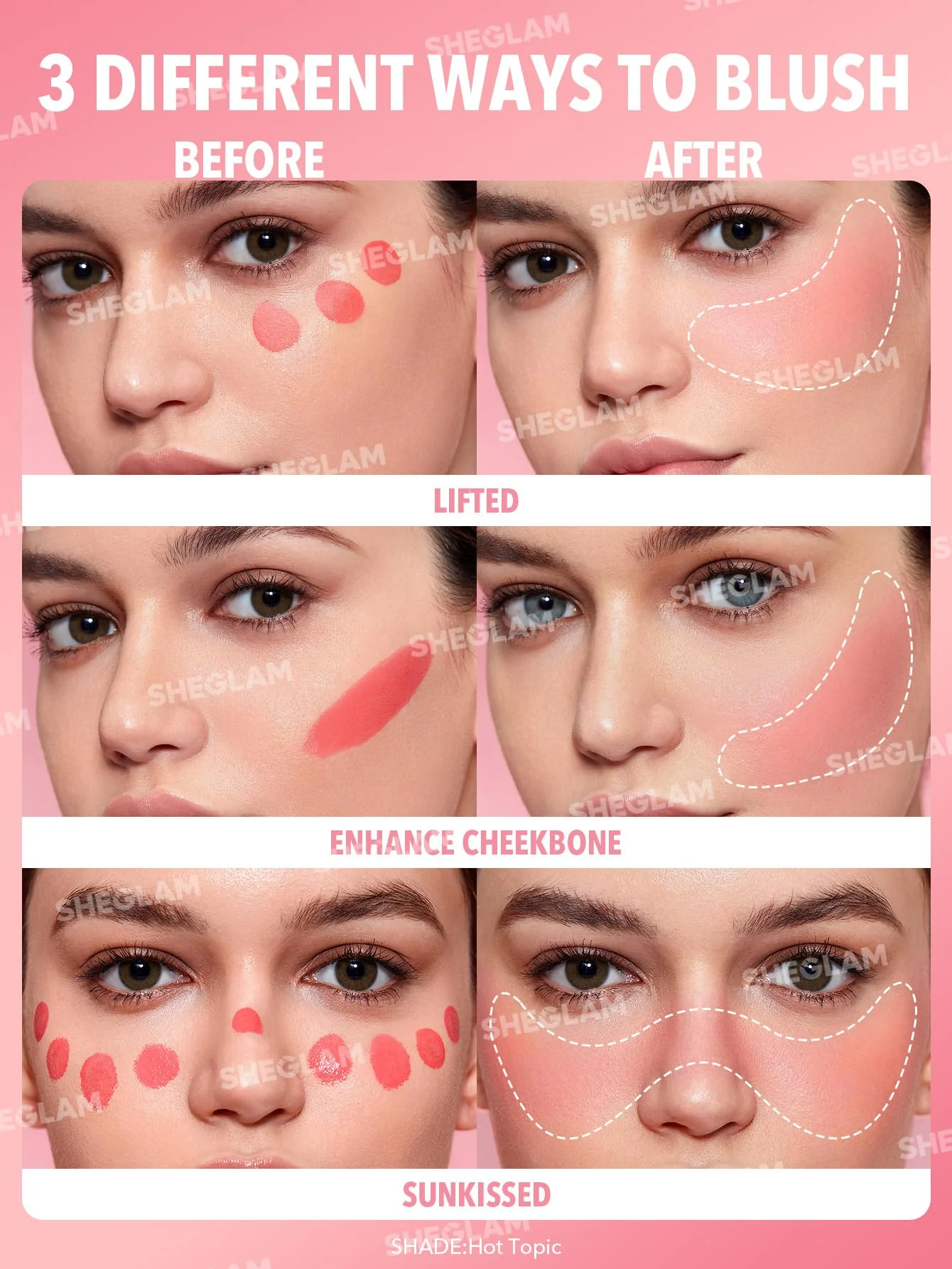 SHEGLAM Color Bloom Liquid Blush Makeup for Cheeks Matte Finish-Cutie Pie - Image 5
