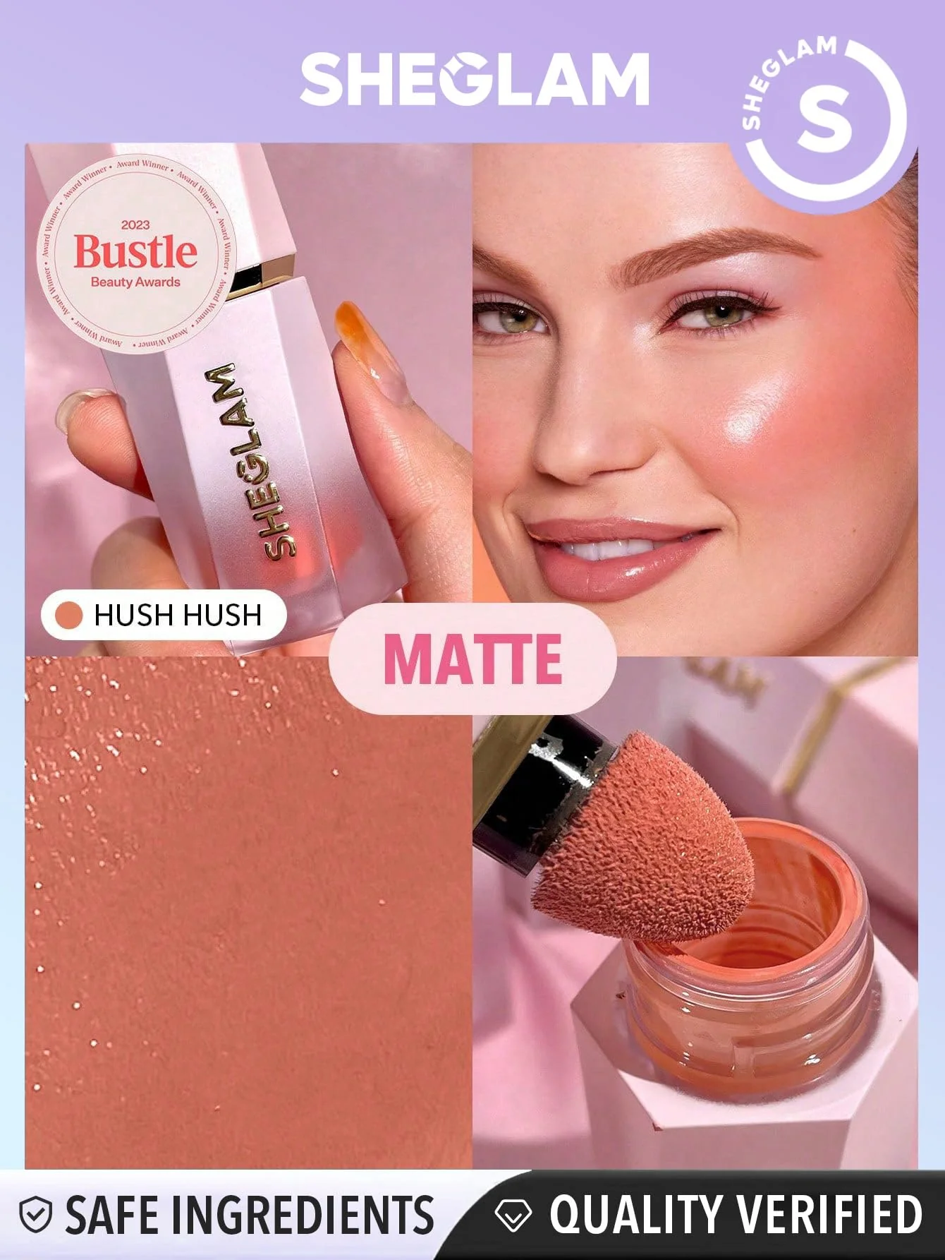SHEGLAM Color Bloom Liquid Blush Makeup for Cheeks Matte Finish - Hush Hush - Image 3