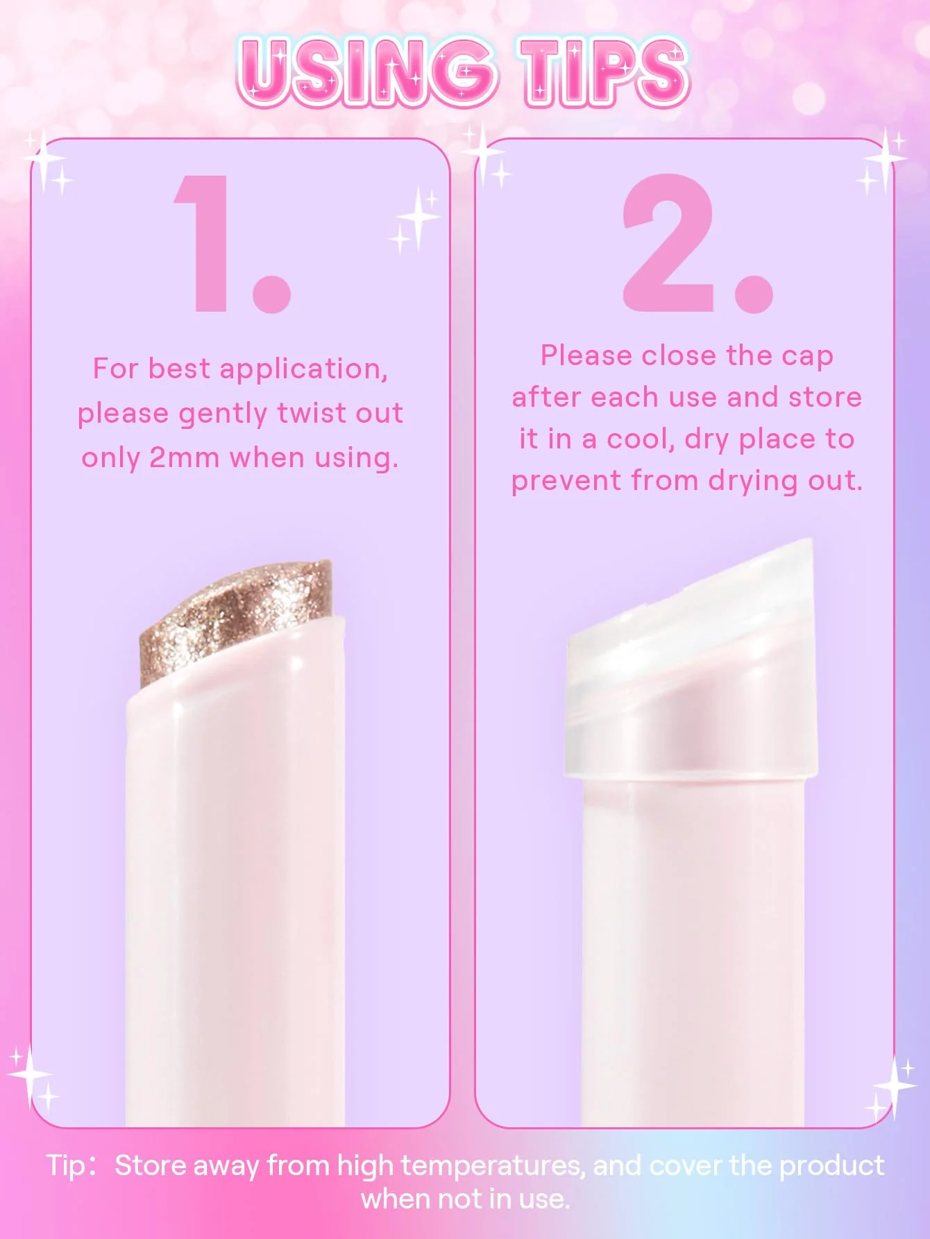 SHEGLAM Crystal Jelly Glaze Stick Eye Shadow Stick Eyeliner Brightener Pencil Crayon with Brush Easy to Blend Long Lasting Shimmer Eyeshadow-Aura Blitz - Image 5