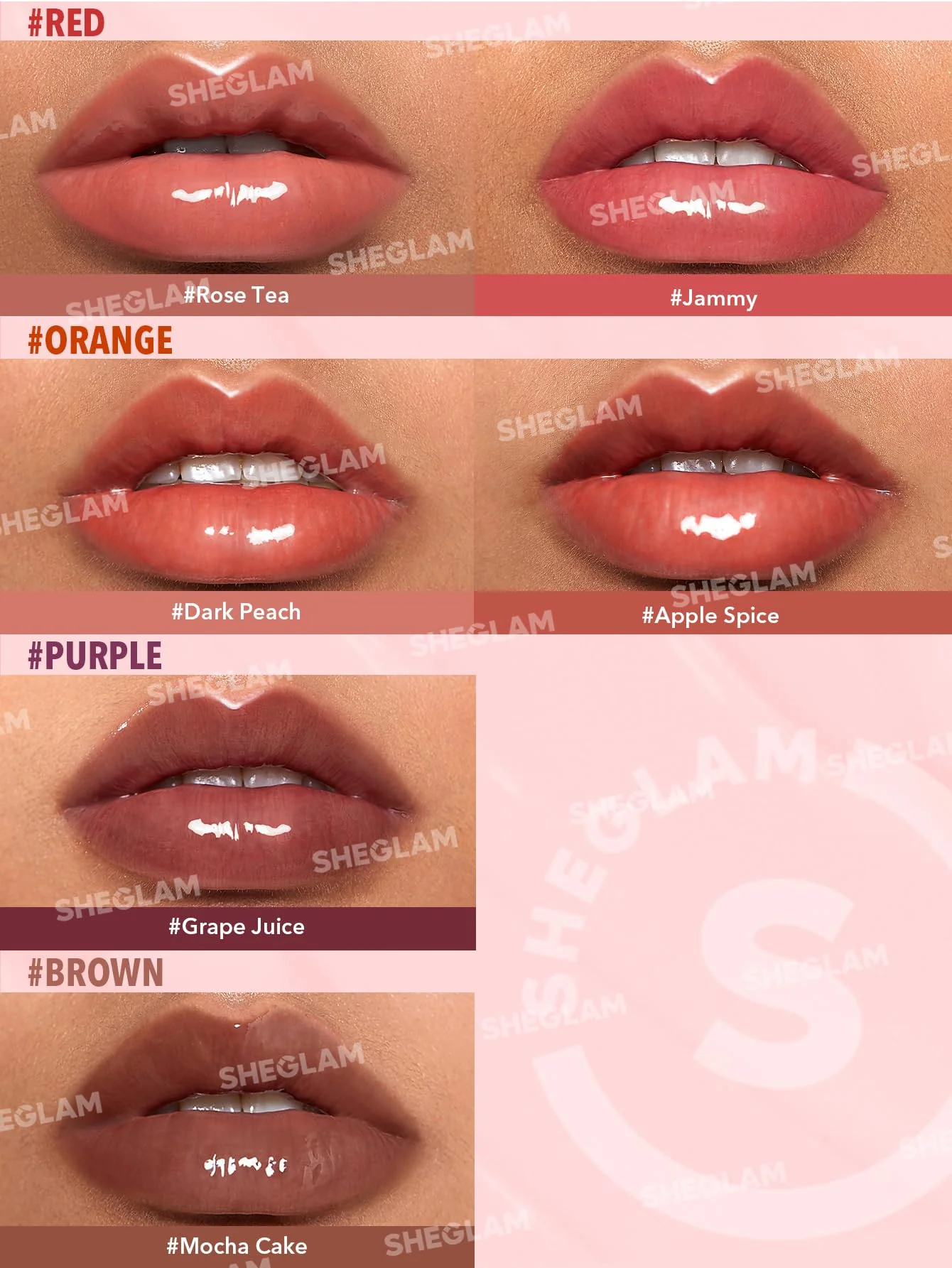 SHEGLAM Glaze Daze Lip Gloss Shiny Tinted Lip Gloss High Gloss Finish Plumping Lip Care Nourishing Not Easy to Fade Liquid Lip Cosmetics-Dark Peach - Image 3