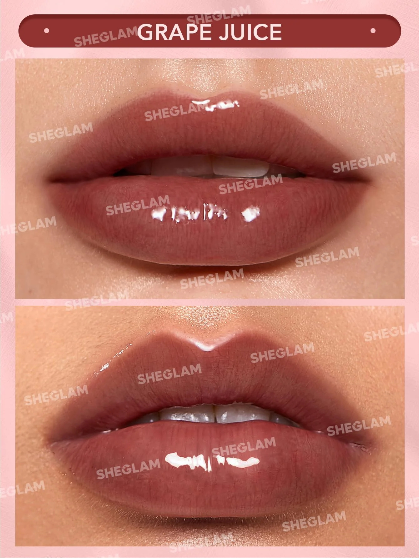SHEGLAM Glaze Daze Lip Gloss Shiny Tinted Lip Gloss High Gloss Finish Plumping Lip Care Nourishing Not Easy to Fade Liquid Lip Cosmetics-Grape Juice - Image 7