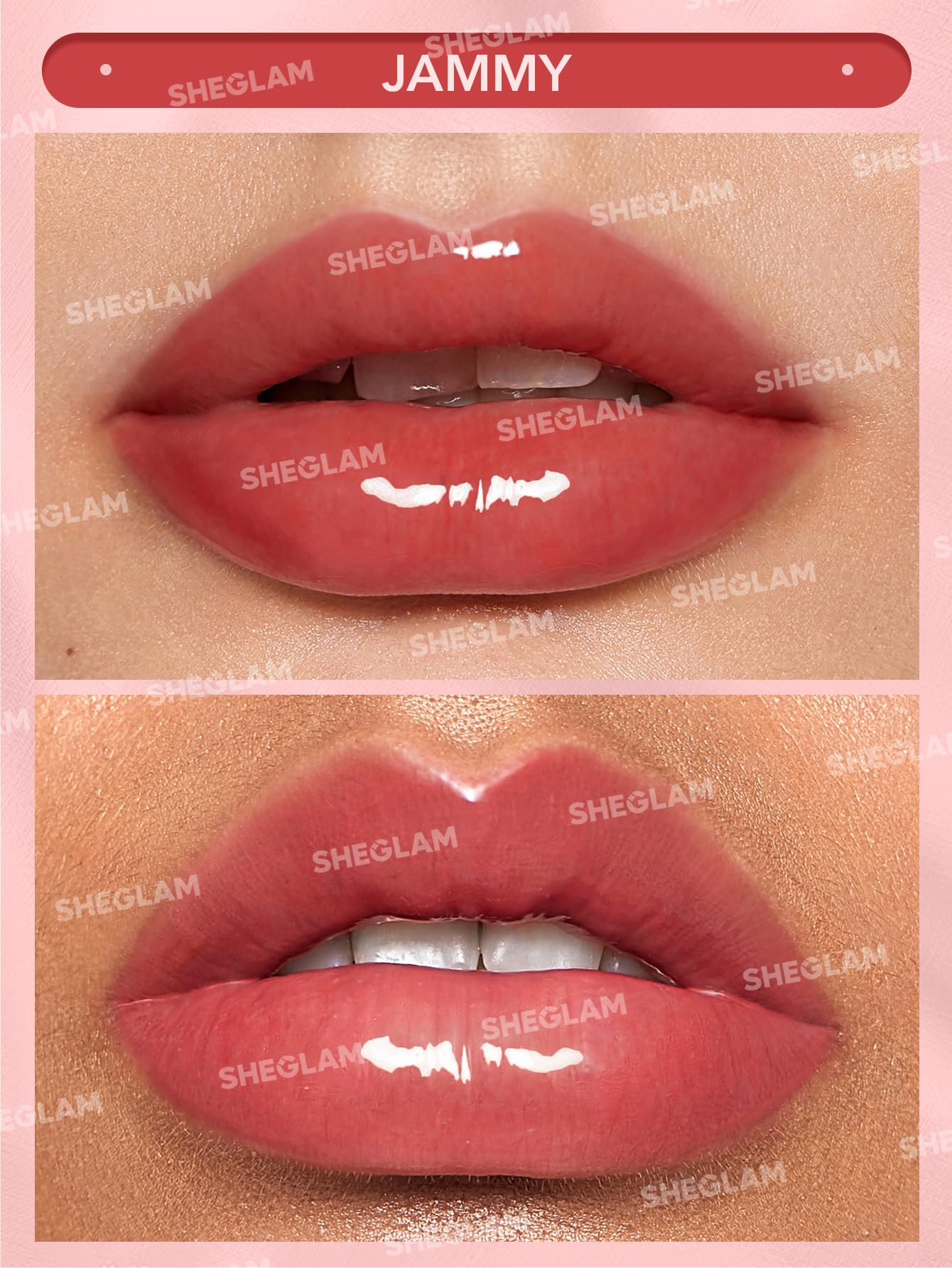 SHEGLAM Glaze Daze Lip Gloss Shiny Tinted Lip Gloss High Gloss Finish Plumping Lip Care Nourishing Not Easy to Fade Liquid Lip Cosmetics-Jammy - Image 7