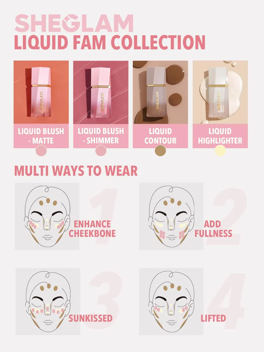 SHEGLAM Glow Bloom Liquid Waterproof Highlighter Long Lasting Cream Highlighter with Shimmer Dewy Finish - Tea Cake - Image 3