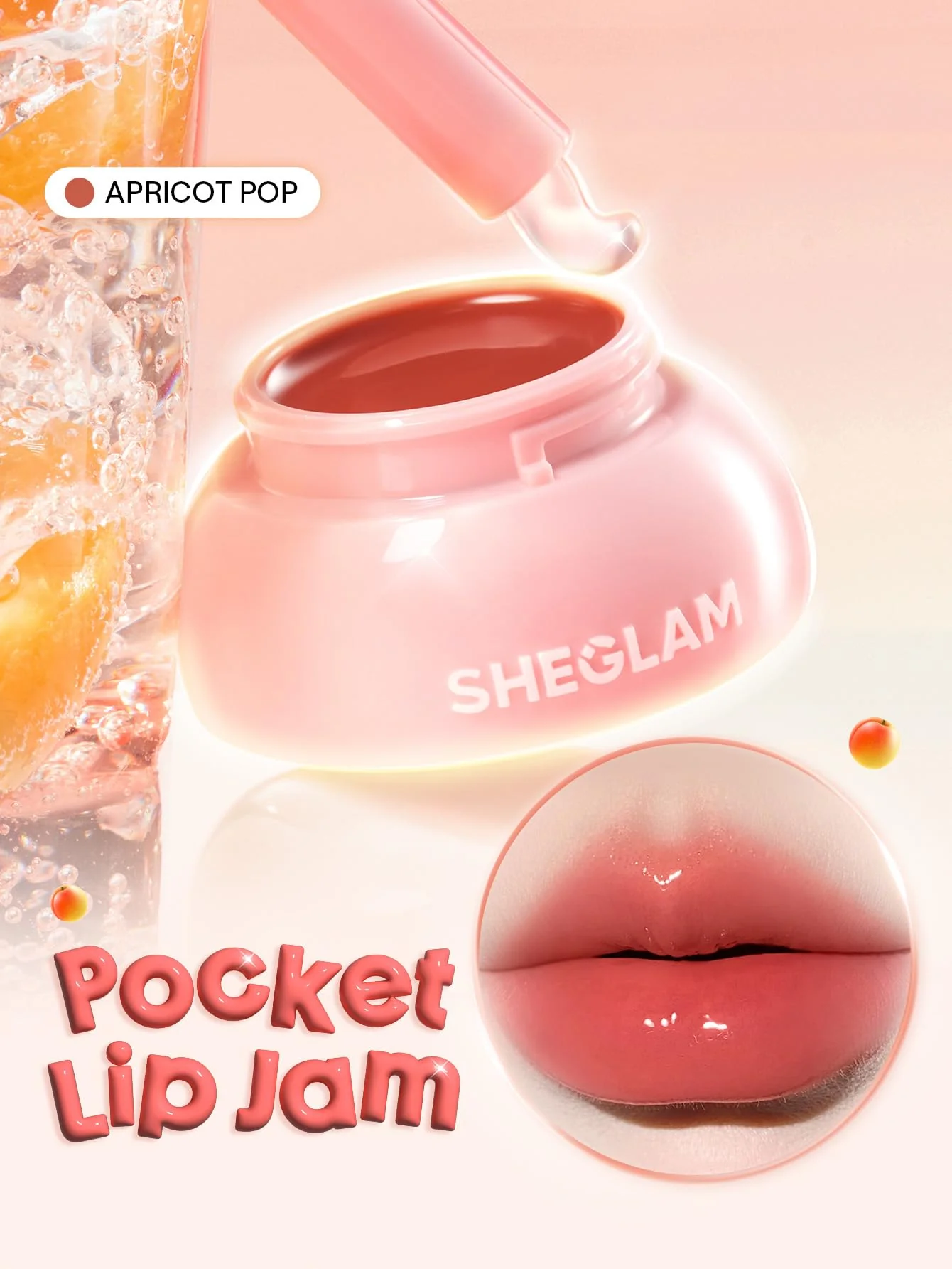 SHEGLAM Hydra Jelly Pocket Lip Jam Hydrating Nourishing Lip Gloss Moisturizing Lip Makeup-Apricot Pop - Image 9