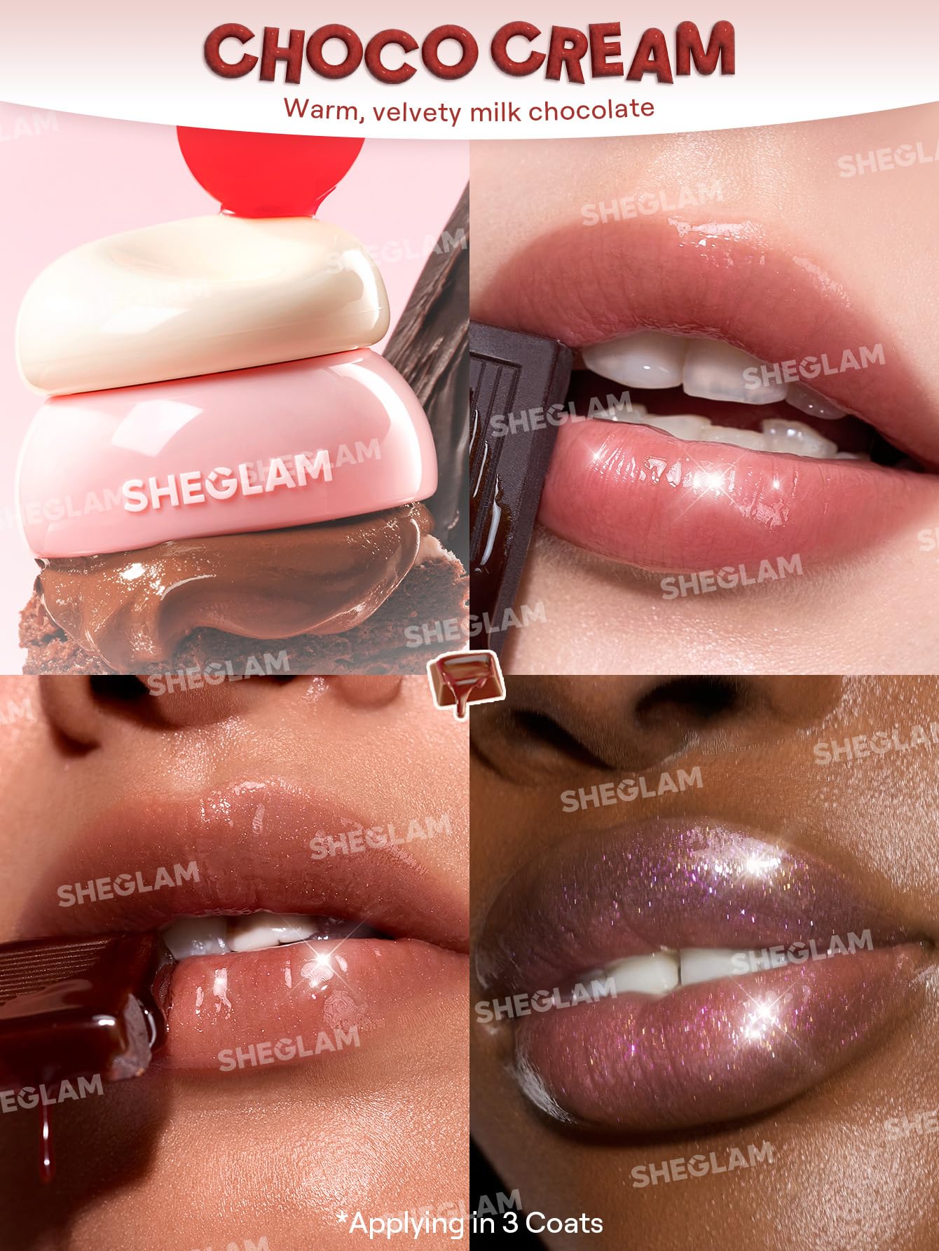 SHEGLAM Hydra Jelly Pocket Lip Jam Hydrating Nourishing Lip Gloss Moisturizing Lip Makeup-Choco Cream - Image 7