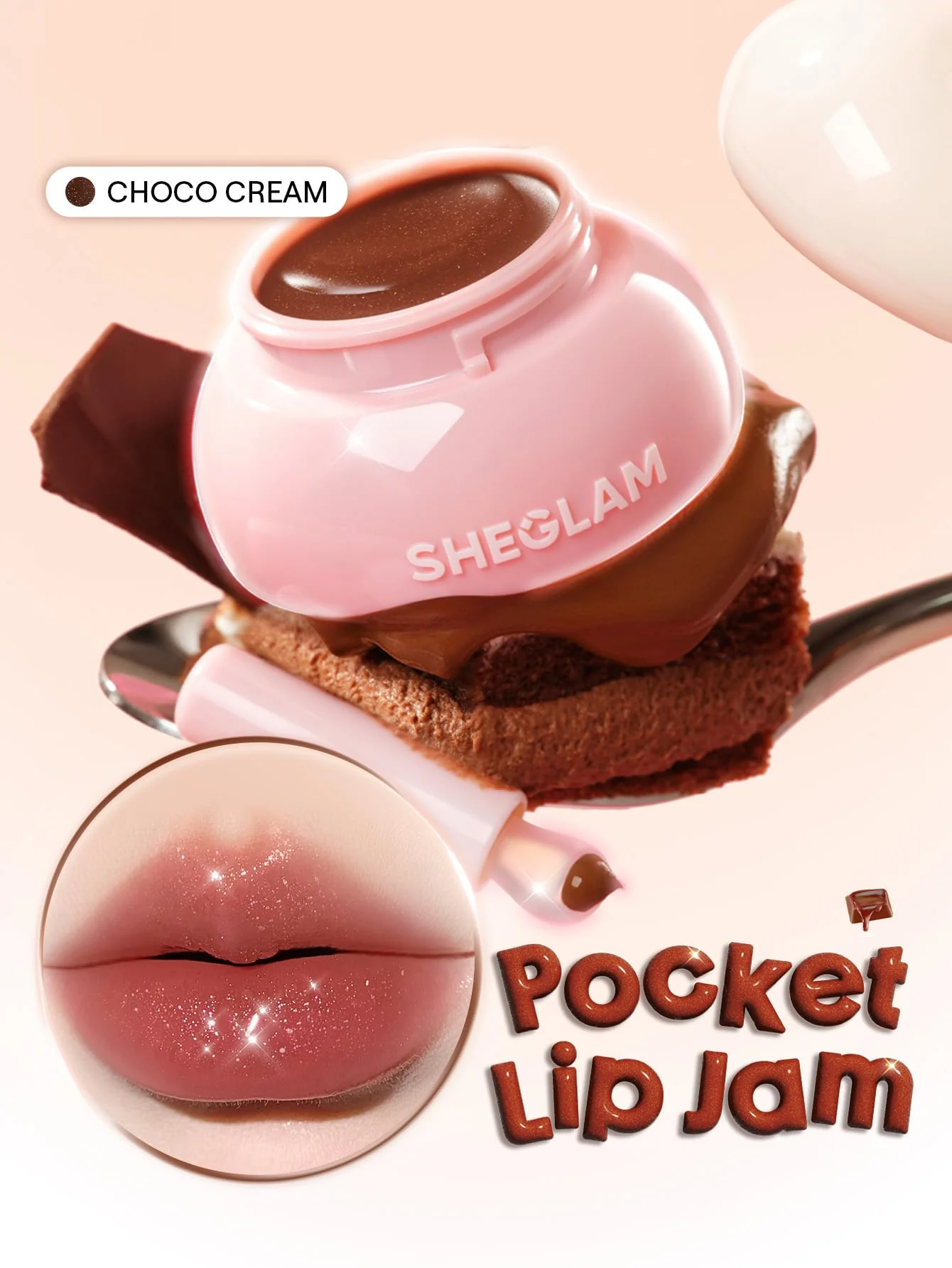 SHEGLAM Hydra Jelly Pocket Lip Jam Hydrating Nourishing Lip Gloss Moisturizing Lip Makeup-Choco Cream - Image 9