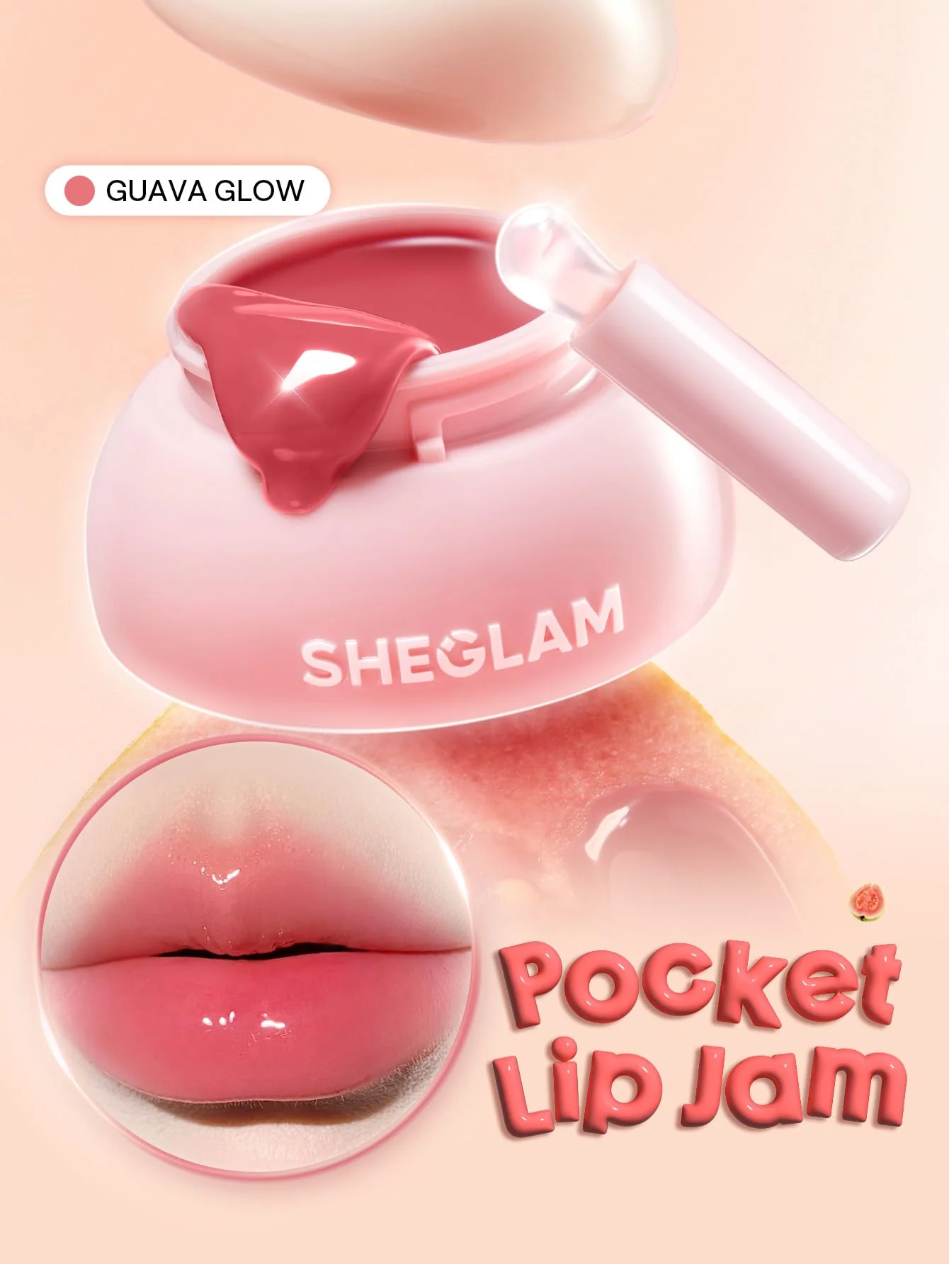 SHEGLAM Hydra Jelly Pocket Lip Jam Hydrating Nourishing Lip Gloss Moisturizing Lip Makeup-Guava Glow - Image 9