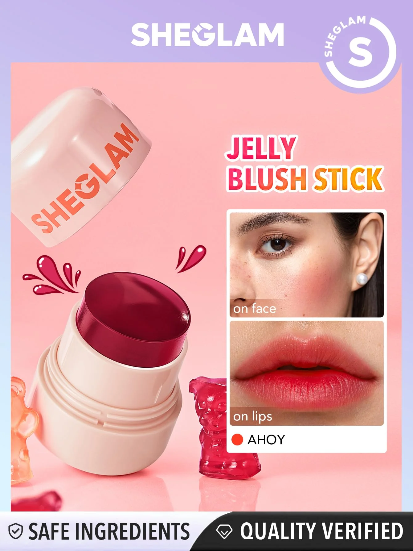 SHEGLAM Jelly-Licious Hydrating Lip & Blush Tint-Ahoy - Image 6
