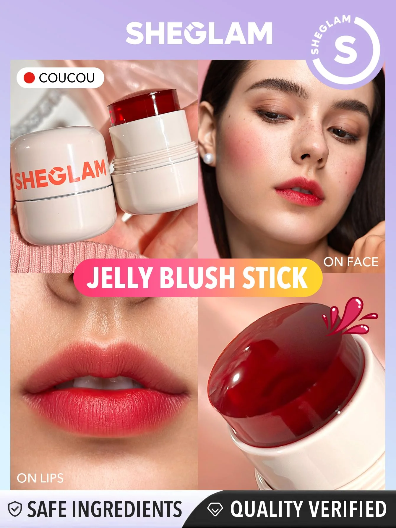 SHEGLAM Jelly-Licious Hydrating Lip & Blush Tint-Coucou - Image 4