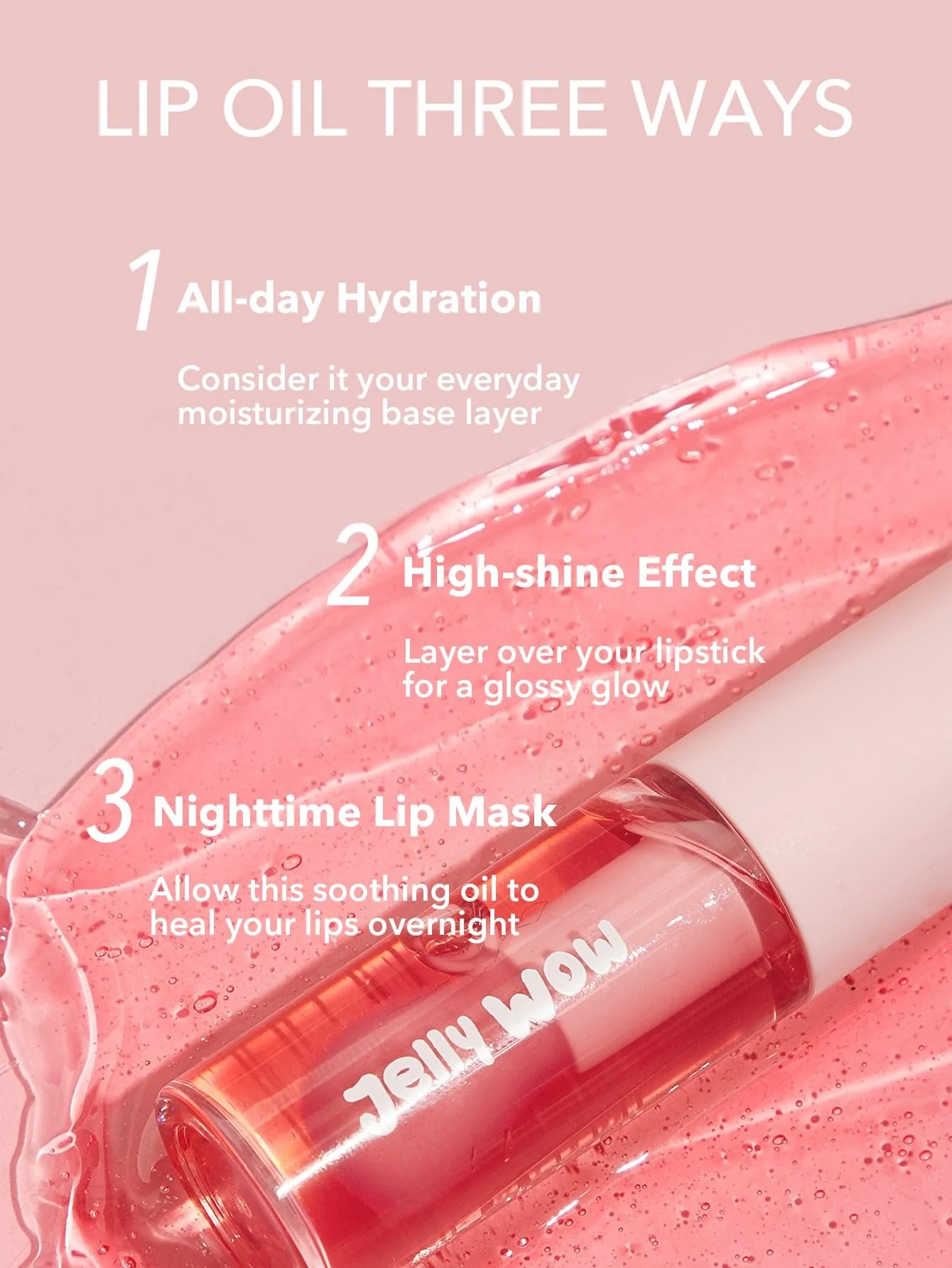 SHEGLAM Jelly Wow Hydrating Non-Sticky Lip Oil Moisturizing Plumping Lip Gloss - Berry Involved - Image 6