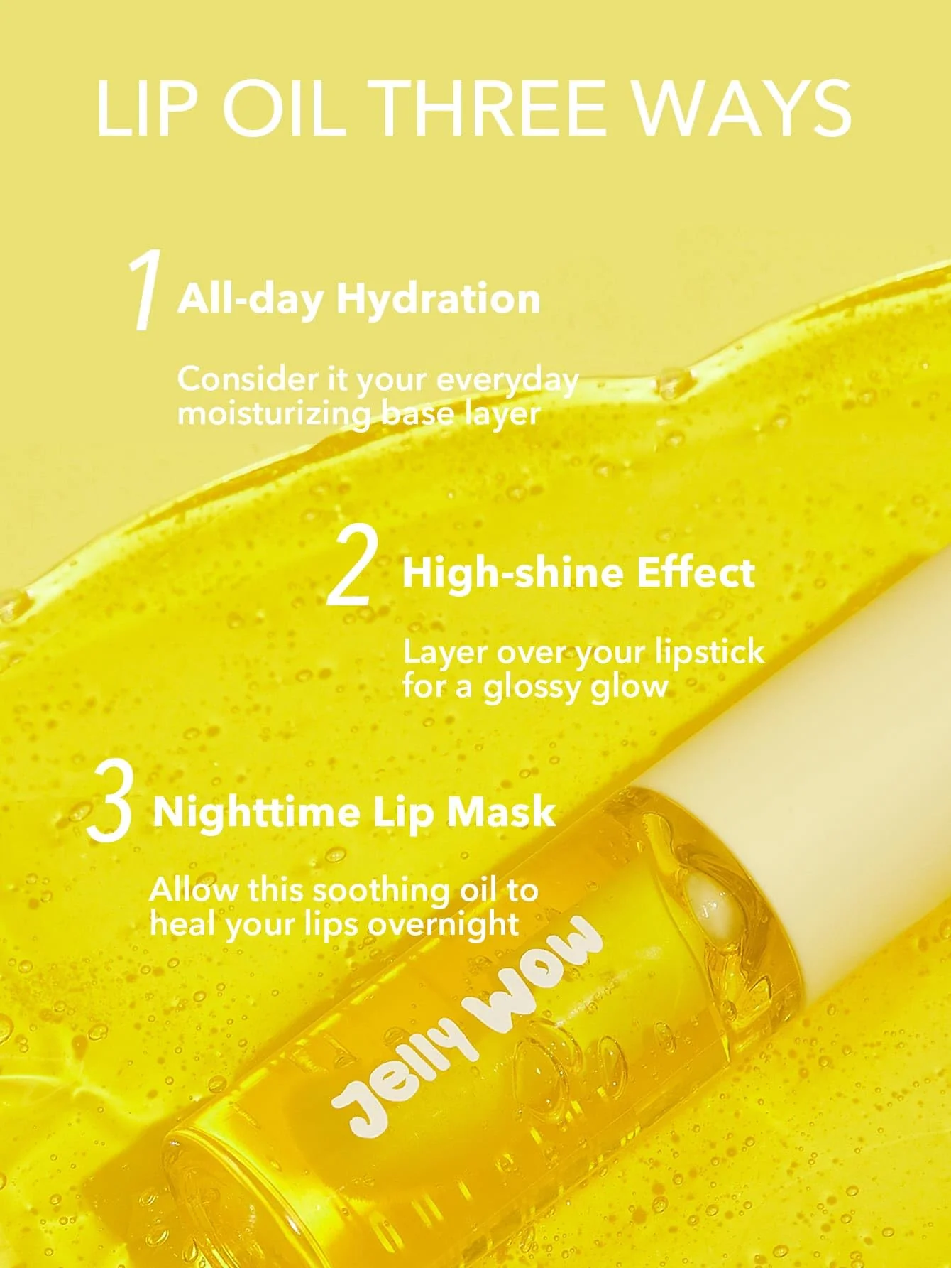 SHEGLAM Jelly Wow Hydrating Non-Sticky Lip Oil Moisturizing Plumping Lip Gloss - Grapefruit Glow - Image 6