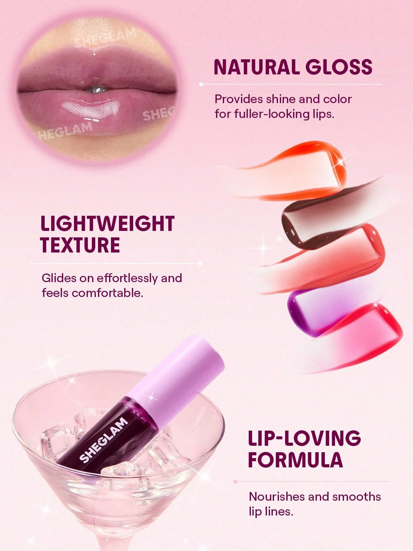 SHEGLAM Jelly Wow Tinted Lip Oil Plumping Lip Gloss Natural -Baby Steps - Image 5