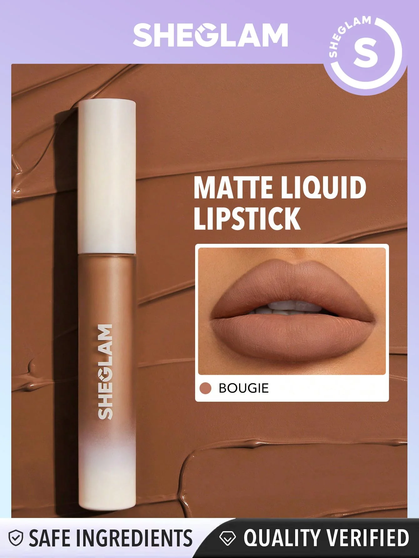 SHEGLAM Matte Allure Liquid Lipstick Long Lasting High Pigment Lipstick Nourishing Sunflower Oil Reduce Lip Care-Bougie - Image 5