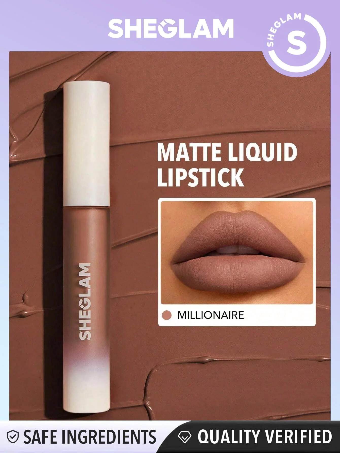SHEGLAM Matte Allure Liquid Lipstick Long Lasting High Pigment Lipstick Nourishing Sunflower Oil Reduce Lip Care-Millionaire - Image 5