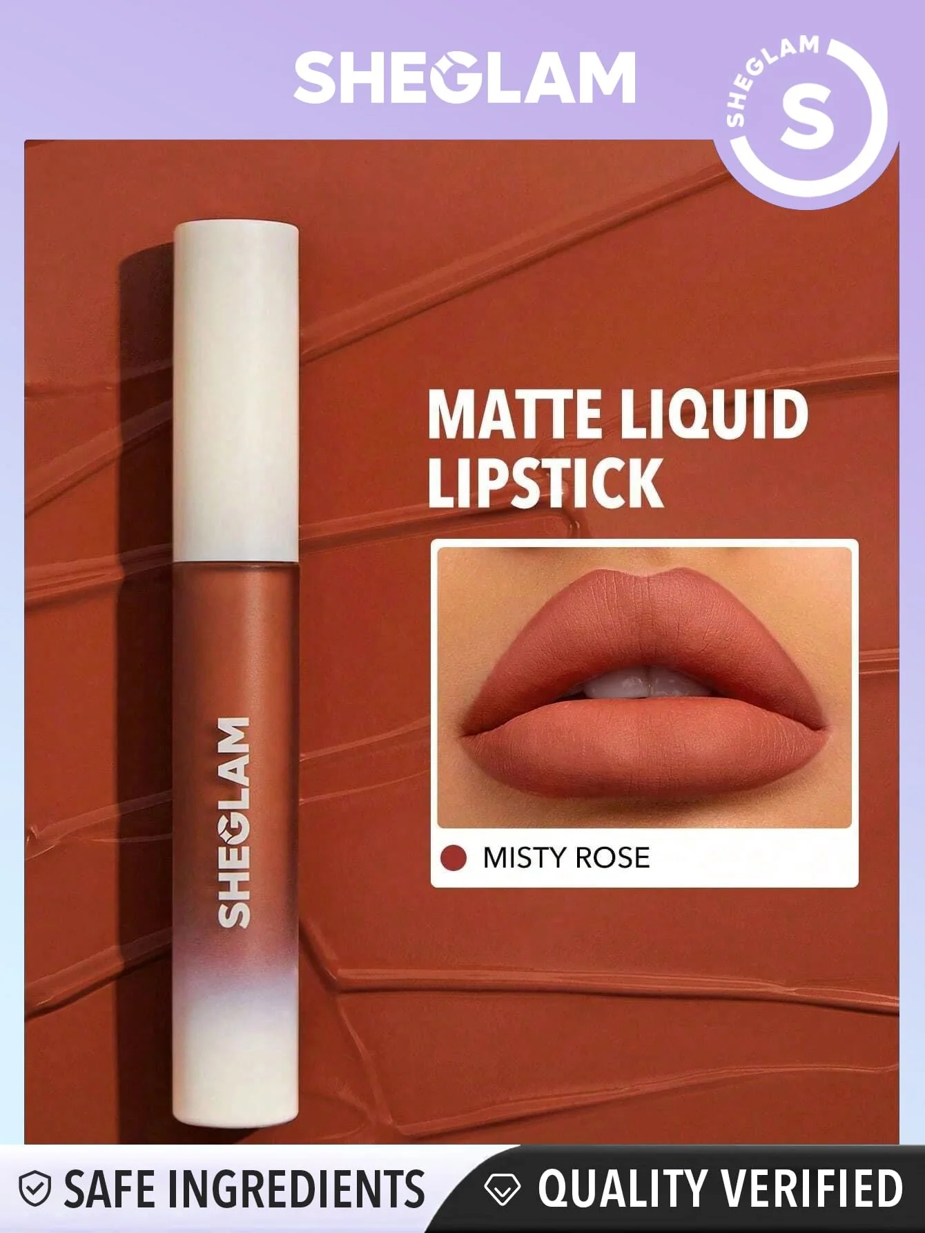 SHEGLAM Matte Allure Liquid Lipstick Long Lasting High Pigment Lipstick Nourishing Sunflower Oil Reduce Lip Care-Misty Rose - Image 5