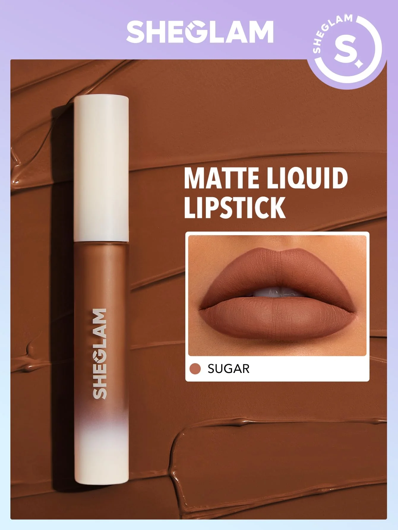 SHEGLAM Matte Allure Liquid Lipstick Long Lasting High Pigment Lipstick Nourishing Sunflower Oil Reduce Lip Care-Sugar - Image 5