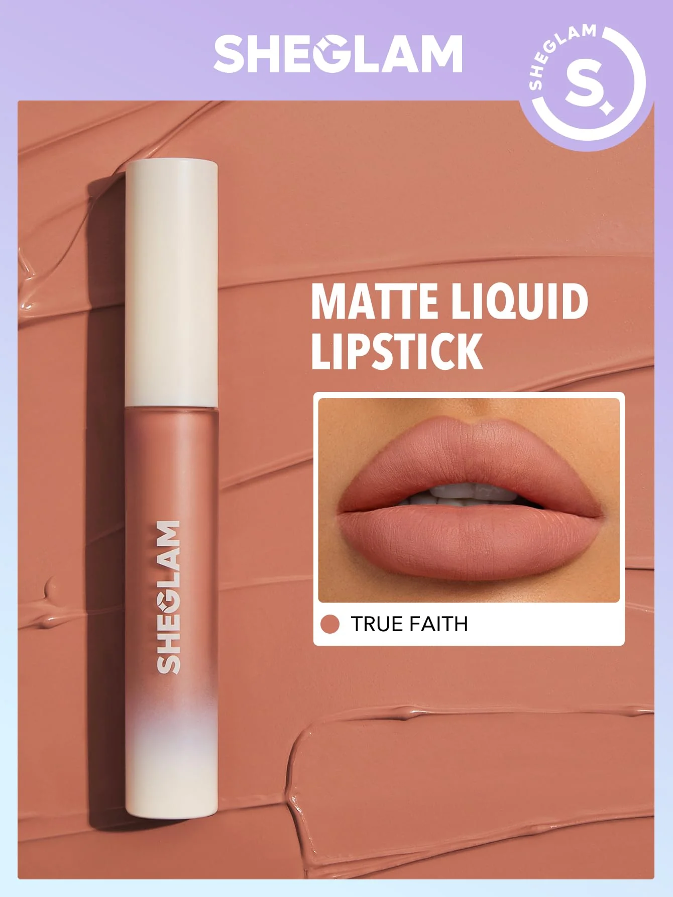 SHEGLAM Matte Allure Liquid Lipstick Long Lasting High Pigment Lipstick Nourishing Sunflower Oil Reduce Lip Care-True Faith - Image 5