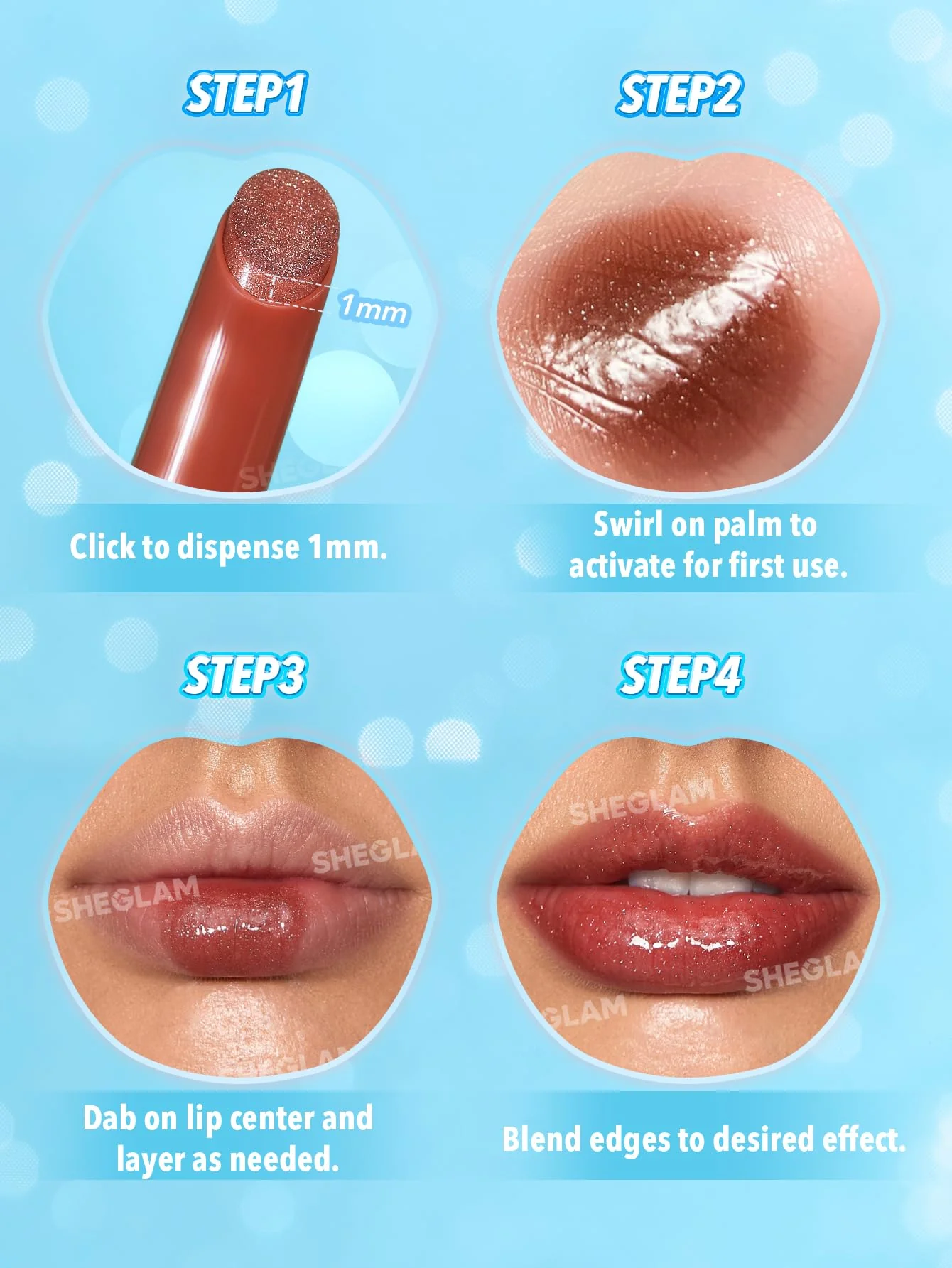 SHEGLAM Pout-Perfect Moisturizing Solid Lip Gloss Shimmer Lip Plumper - Gold Rush - Image 7