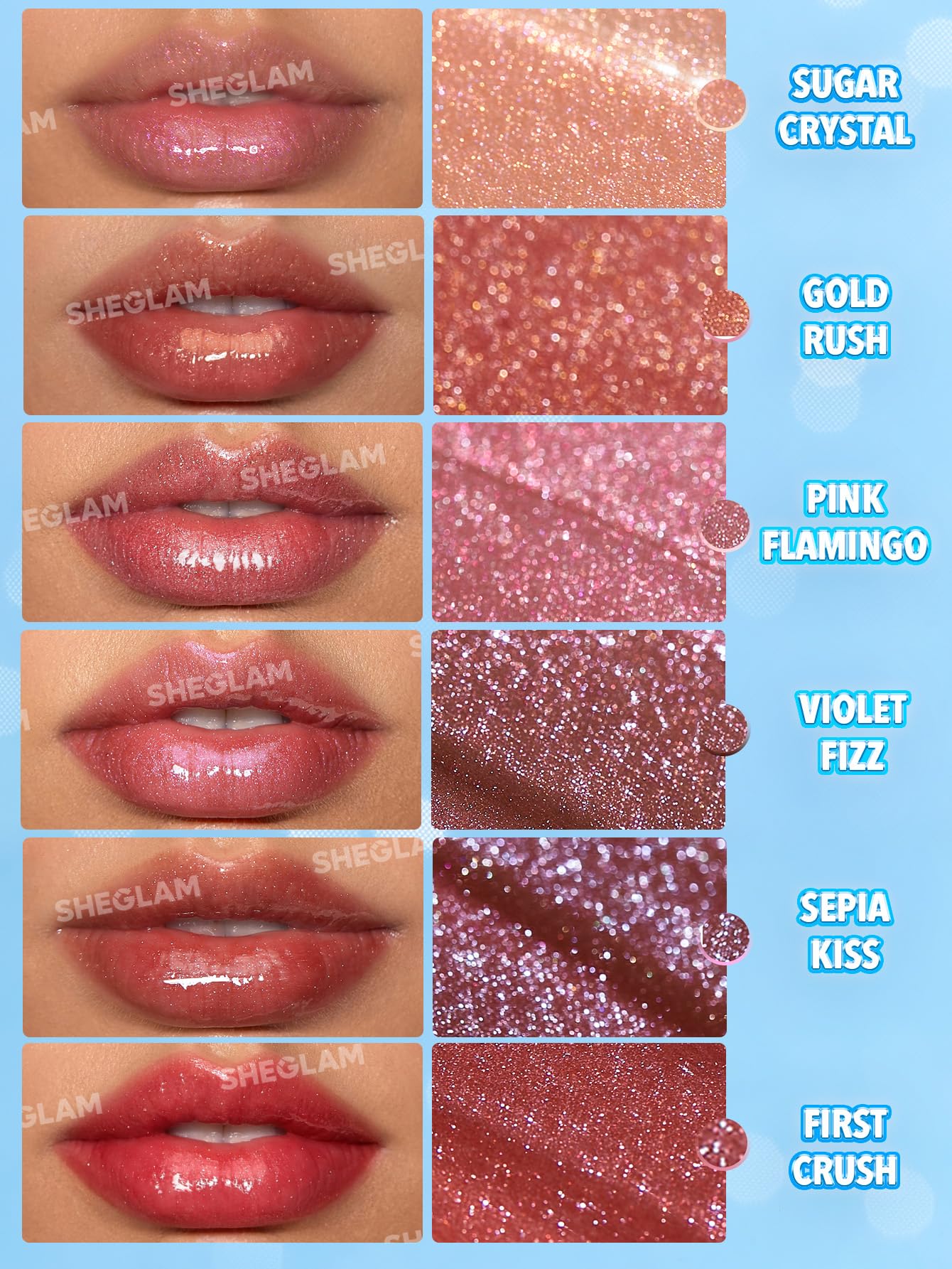 SHEGLAM Pout-Perfect Moisturizing Solid Lip Gloss Shimmer Lip Plumper - Sugar Crystal - Image 8