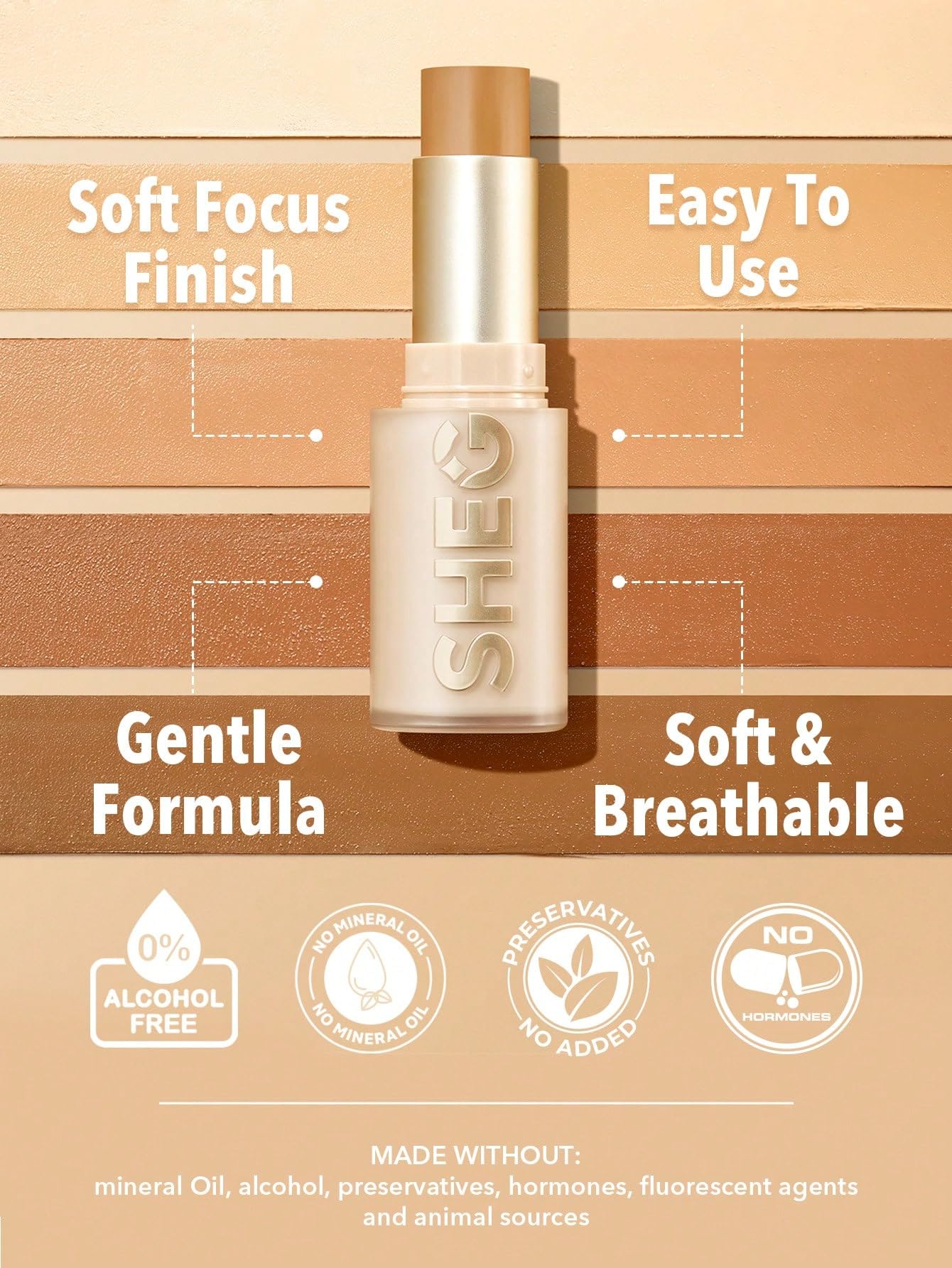 SHEGLAM Skin Magnet High Coverage Foundation Stick Longwear Medium Face Makeup for All Skin Types-Chantilly - Image 3