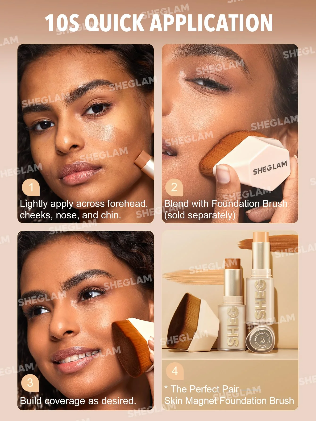SHEGLAM Skin Magnet High Coverage Foundation Stick Longwear Medium Face Makeup for All Skin Types-Fair - Image 4
