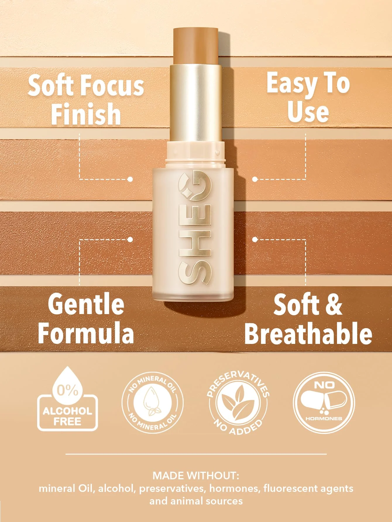 SHEGLAM Skin Magnet High Coverage Foundation Stick Longwear Medium Face Makeup for All Skin Types-Fair - Image 5
