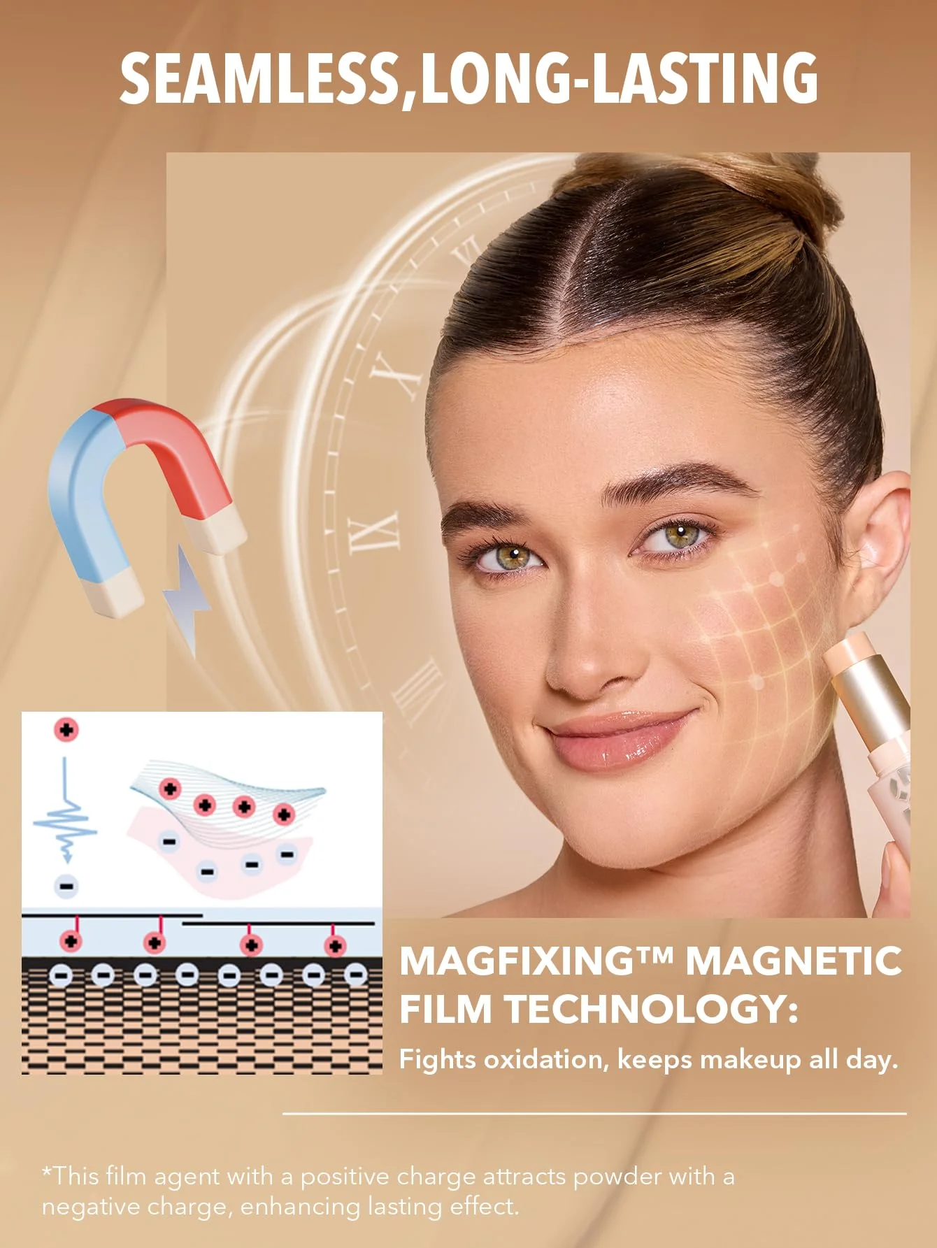 SHEGLAM Skin Magnet High Coverage Foundation Stick Longwear Medium Face Makeup for All Skin Types-Sand - Image 6