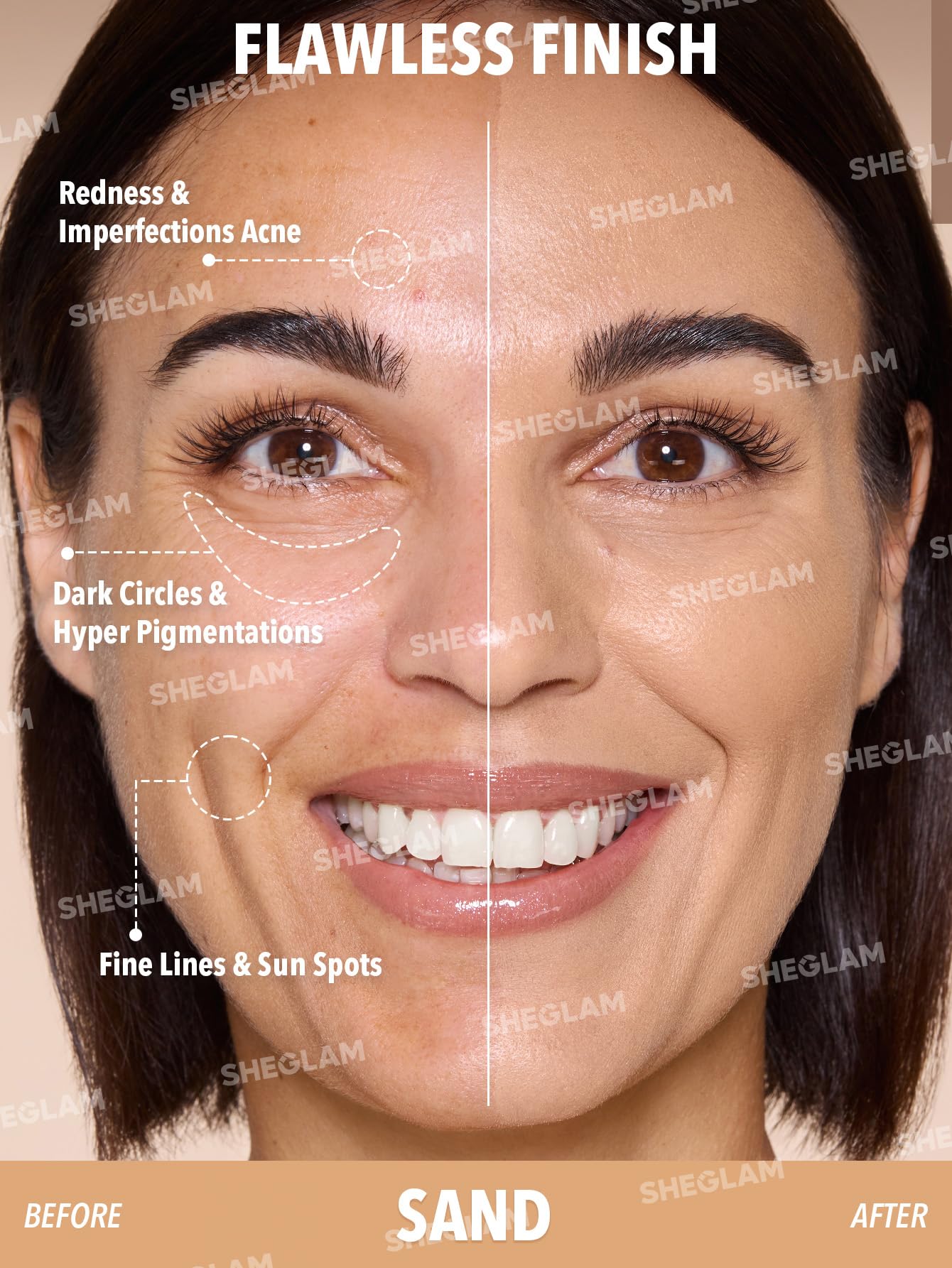 SHEGLAM Skin Magnet High Coverage Foundation Stick Longwear Medium Face Makeup for All Skin Types-Sand - Image 8