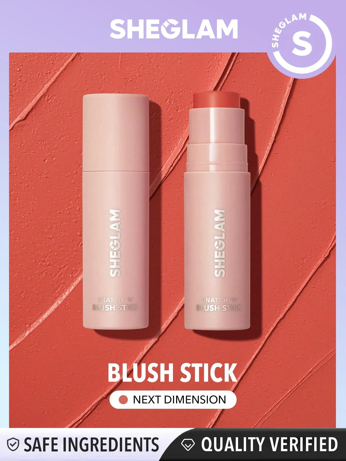 SHEGLAM Snatch N Cream Blush Stick Longlasting High Pigment Blush for Cheeks - Next Dimension - Image 4
