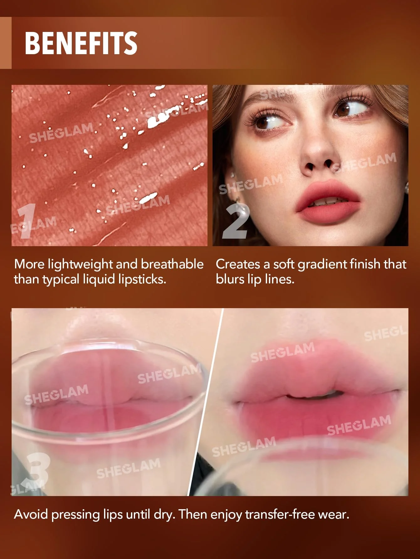 SHEGLAM Soft Haze Lip Blur Waterproof Liquid Lipstick Matte Transfer-Proof Lip Tint Lasting Super Stay Lip Stain-Think Twice - Image 5