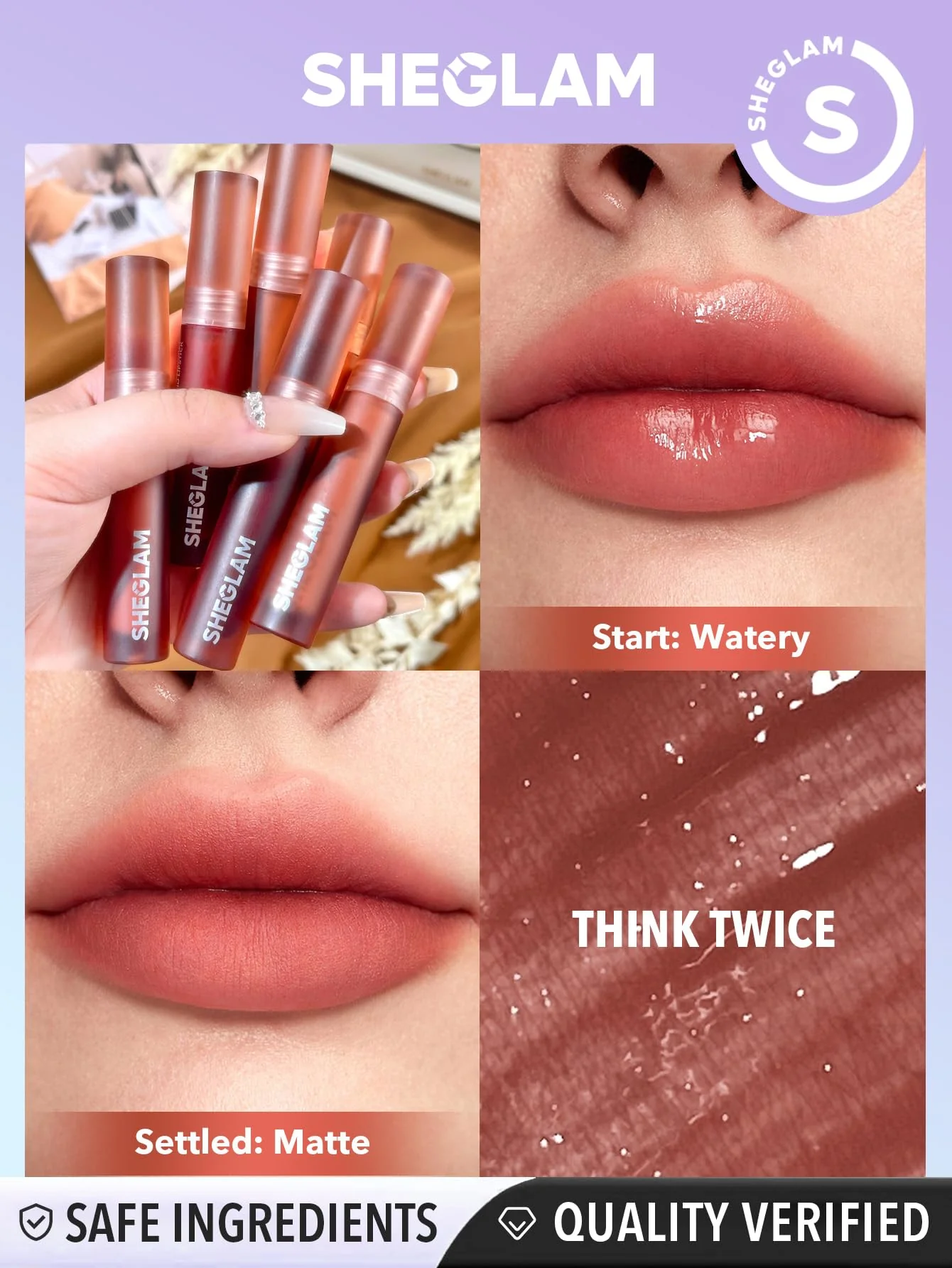 SHEGLAM Soft Haze Lip Blur Waterproof Liquid Lipstick Matte Transfer-Proof Lip Tint Lasting Super Stay Lip Stain-Think Twice - Image 8