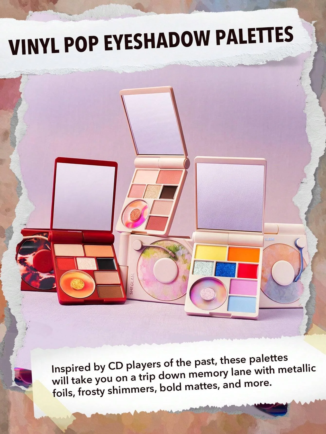 SHEGLAM Vinyl Pop Color Palette-Color Me Crazy 9-Color Shimmer Matte Palette Color/Colour Evenly Pigmented Smooth Blendable Y2K Hot Pink - Image 2