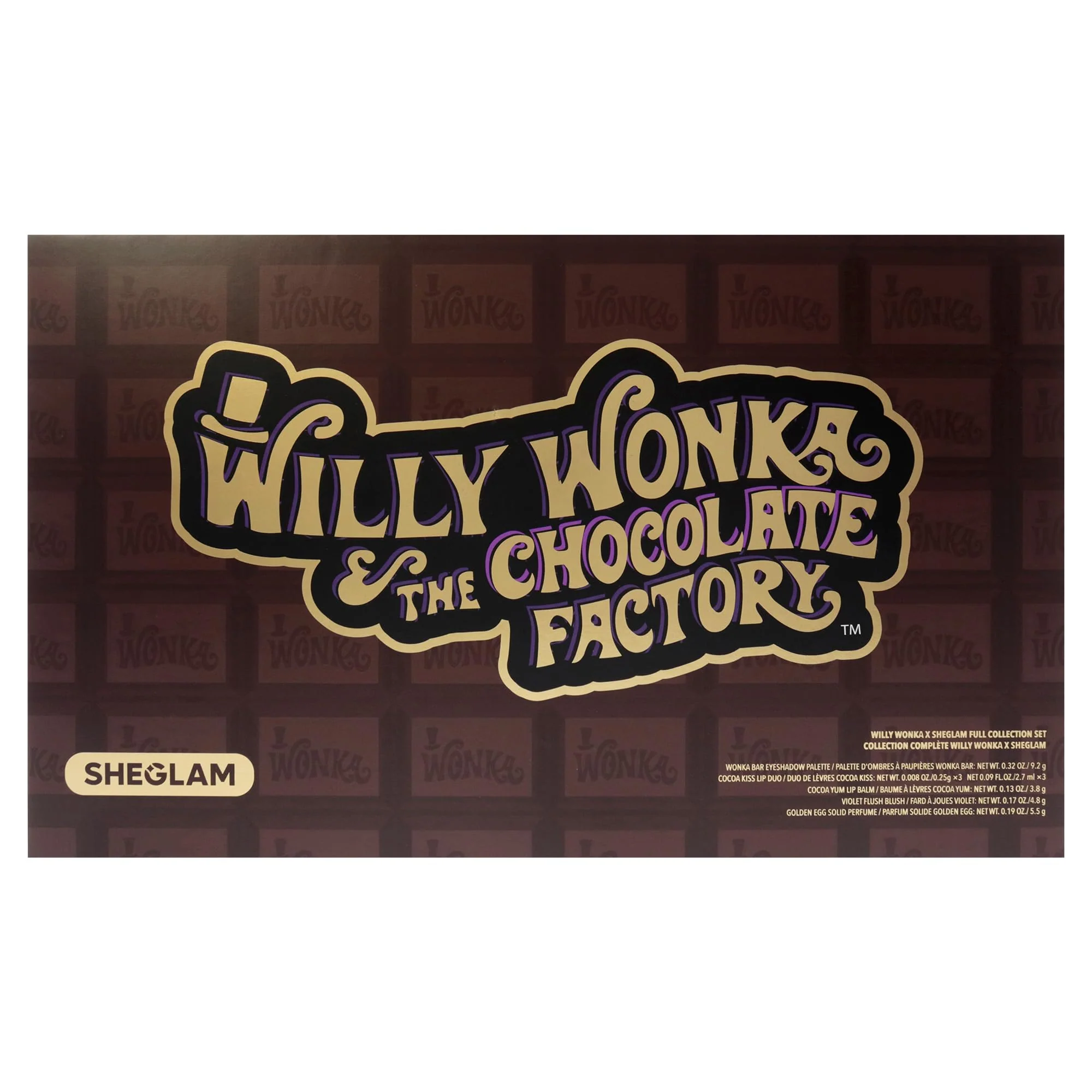 Sheglam Willy Wonka The Chocolate Factory Full Collection Set for Women - 12 Pc Gift Set with Golden Egg Solid Perfume, Eyeshadow Palette, Lip Balm, Blush, Lip Gloss, Lip Liner, Brush & Golden Ticket - Image 4