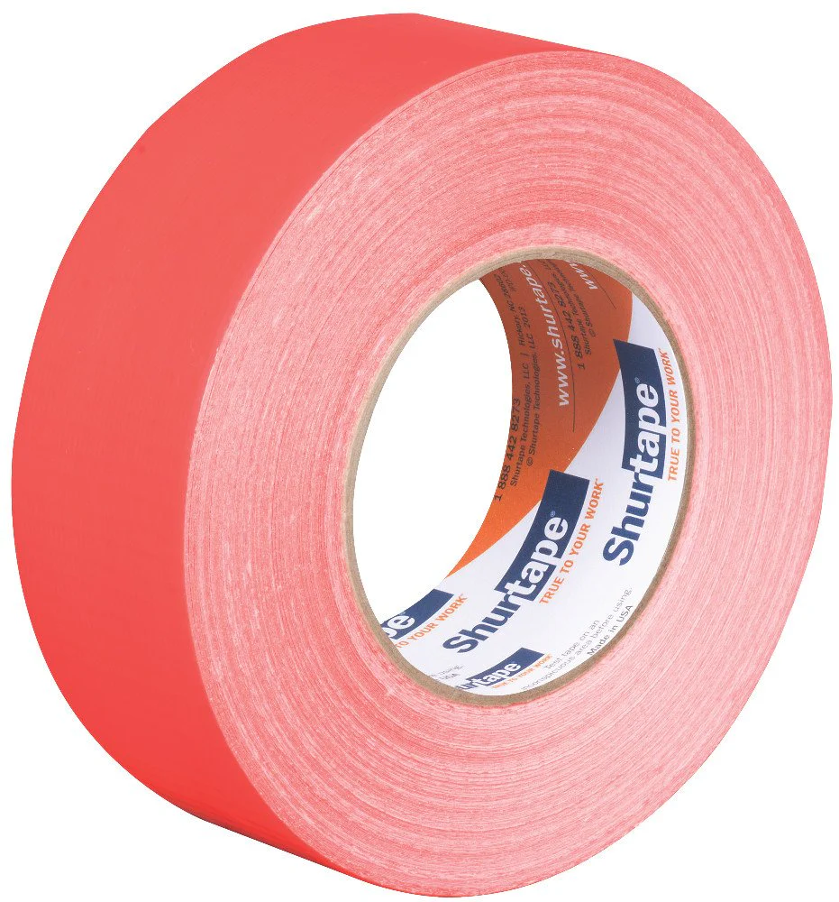 Shurtape PC 619 Specialty Grade, Fluorescent Cloth Duct Tape, Hi-Visibility Social Distancing Marking, 48mm x 55m, Fluorescent Orange, 1 Roll (101639) - Image 2