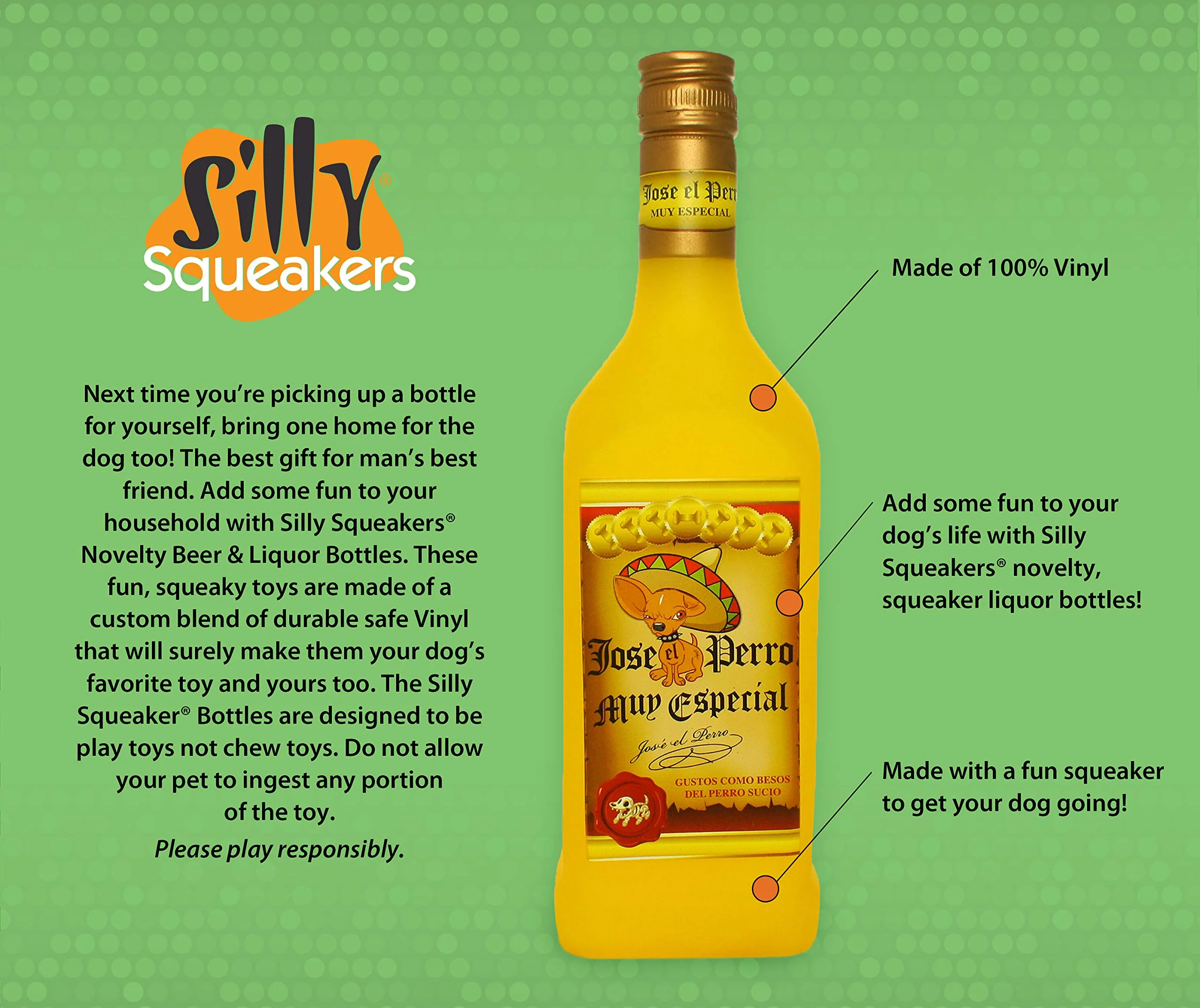 SILLY SQUEAKERS - Liquor Bottles - Dog Toy - 100% Vinyl. Made Durable & Strong. Novelty Play Toy. Many Bottles to Choose from and They Float (Blameson, Single) - Image 3