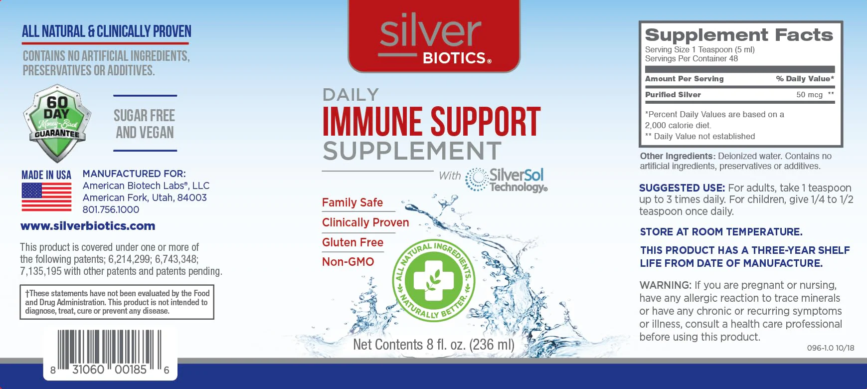 Silver Biotics Patented Multivalent SilverSol Technology | Ag₄O₄ 10 PPM Immune Support | Bio-Hacking Immune Building Natural Support | 8 Fl Oz - Image 6