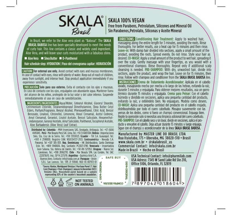SKALA Babosa Hair Treatment Cream, 1 kg (Aloe Vera & Shea Butter for Curly Hair) - Image 3