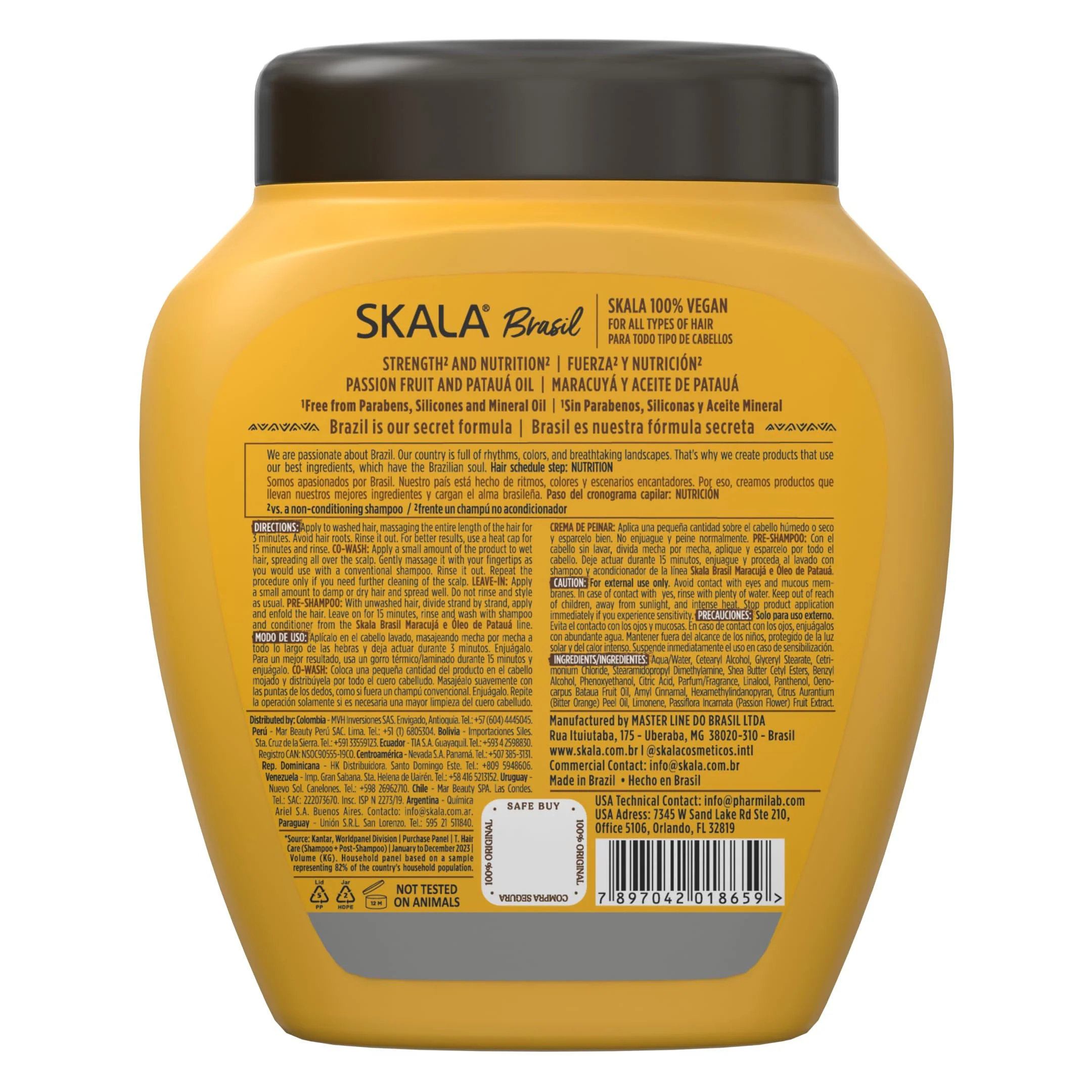 SKALA - Brasil - Creme de Tratamento 2 em 1 Maracuja e Oleo De Pataua 1 Kg - (Passion Fruit & Pataua Oil 2 in 1 Treatment Cream Net 35.27 Oz) - Image 2