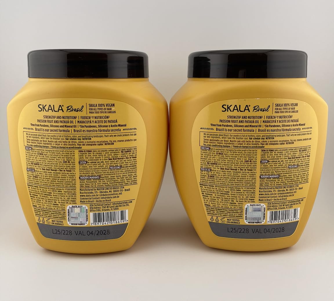 SKALA Maracuja Passion Fruit - Vegan, Cruelty-Free, Silicone, Sulfate & Paraben Free - Brazilian Moisturizing & Nourishing Formula for Curls 2 Pack (1000g each) - Image 2