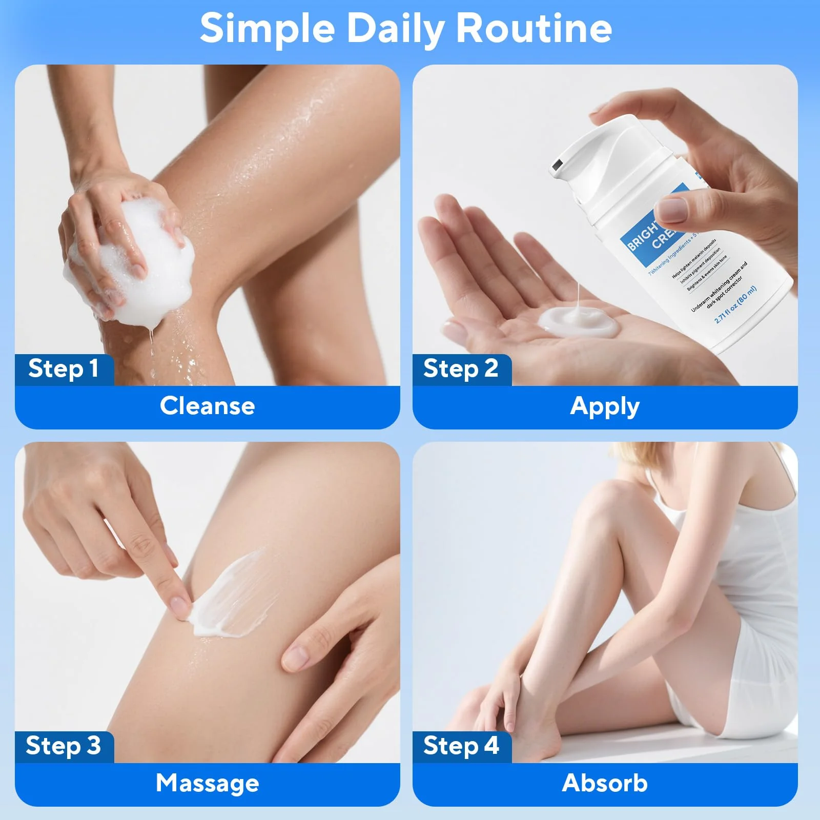 Skin Bleaching Cream, Dark Spot Remover for Body and Face, 2.71 fl oz Skin Lightening Whitening Cream with Vitamin C for Intimate Parts, Armpit, Inner Thigh, Dark Elbows and Knees, Bikini Areas - Image 21