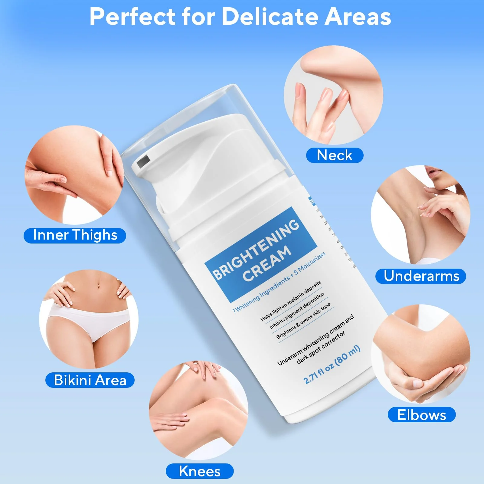 Skin Bleaching Cream, Dark Spot Remover for Body and Face, 2.71 fl oz Skin Lightening Whitening Cream with Vitamin C for Intimate Parts, Armpit, Inner Thigh, Dark Elbows and Knees, Bikini Areas - Image 6