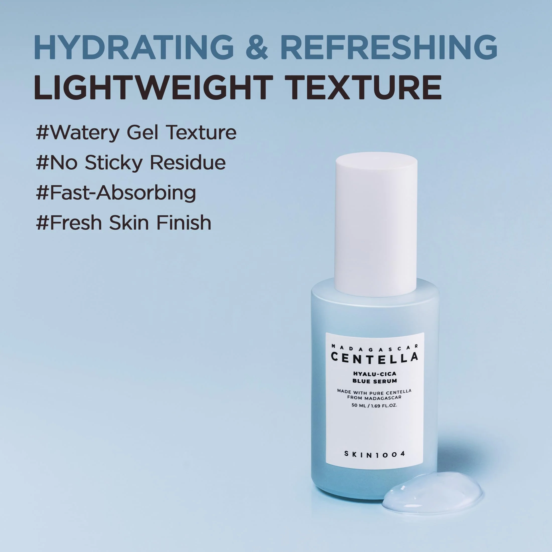 SKIN1004 Hyalu-Cica Blue Serum 1.69fl.oz, 50ml, Hydrating Face Serum with 5 Hyaluronic Acids & Madagascar Centella Asiatica, Korean Facial Ampoule for Deep & Long-lasging Moisture, Korean Skin Care - Image 5