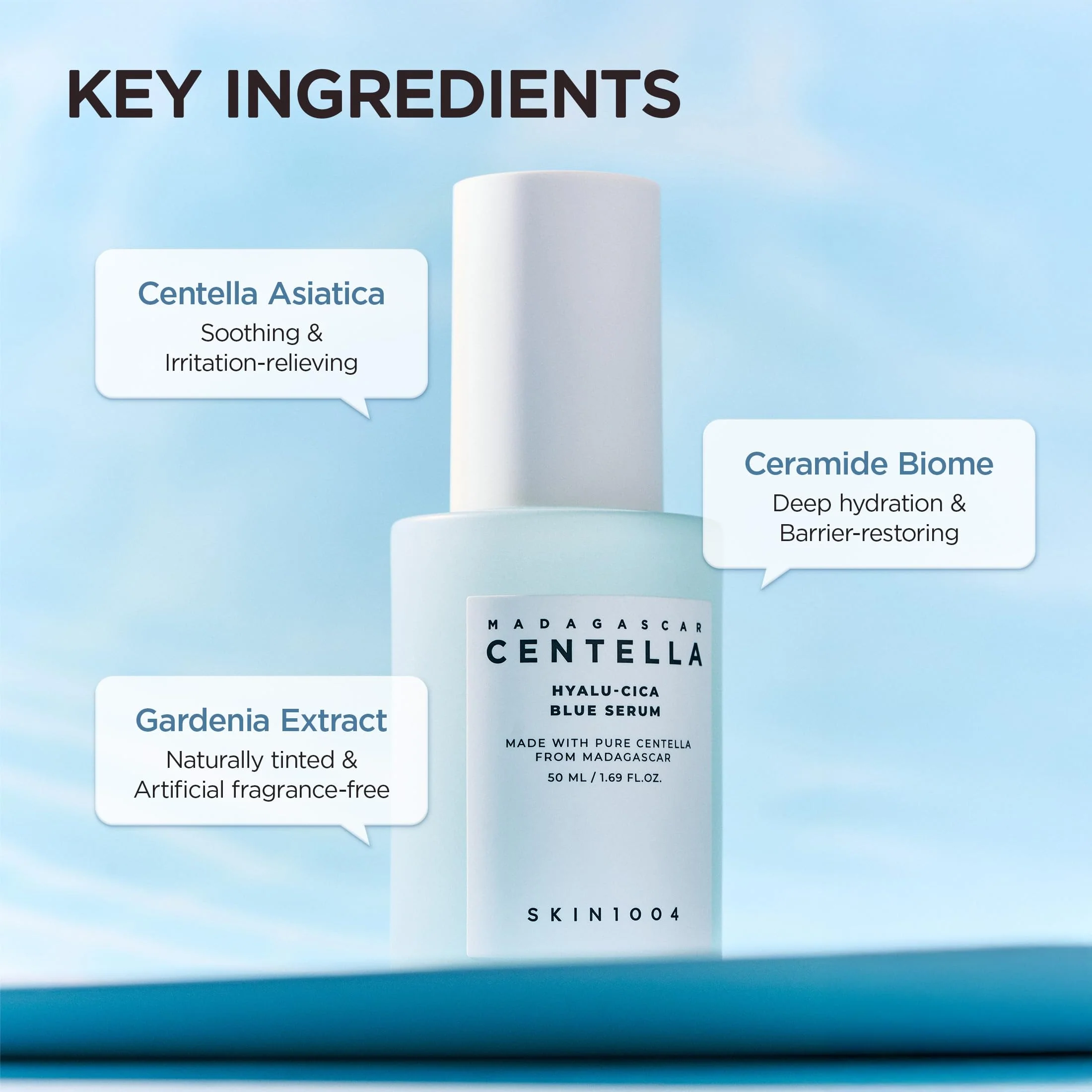 SKIN1004 Hyalu-Cica Blue Serum 1.69fl.oz, 50ml, Hydrating Face Serum with 5 Hyaluronic Acids & Madagascar Centella Asiatica, Korean Facial Ampoule for Deep & Long-lasging Moisture, Korean Skin Care - Image 6