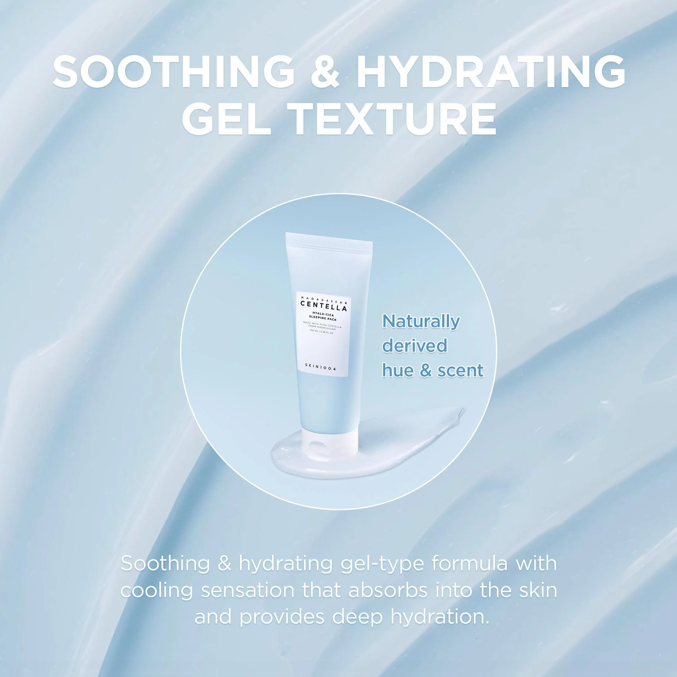 SKIN1004 Hyalu-CICA Sleeping Pack 3.38 fl.oz, 100ml Melatonin Hyaluronic Acid Centella Asiatica Extract Moist and Revitalization Multi Care Solutions - Image 5