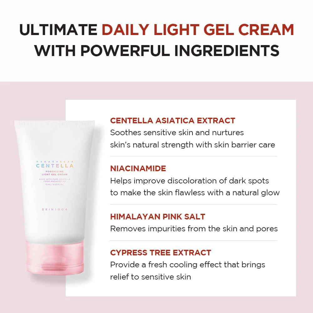 SKIN1004 Madagascar Centella Poremizing Light Gel Cream 2.53 fl.oz (75ml) | Tightens Pores | Soothes Irritated Skin - Image 6