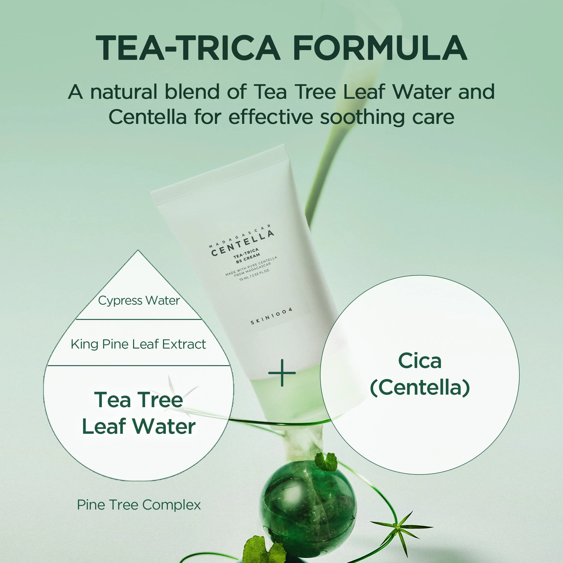 SKIN1004 Tea-Trica B5 Cream, Valentine Gifts, Korean Face Gel Moisturizer with Panthenol B5, Soothing & Hydrating Face Cream with Tea Tree & Madagascar Centella, Korean Skin Care 2.54 fl.oz / 75ml - Image 7
