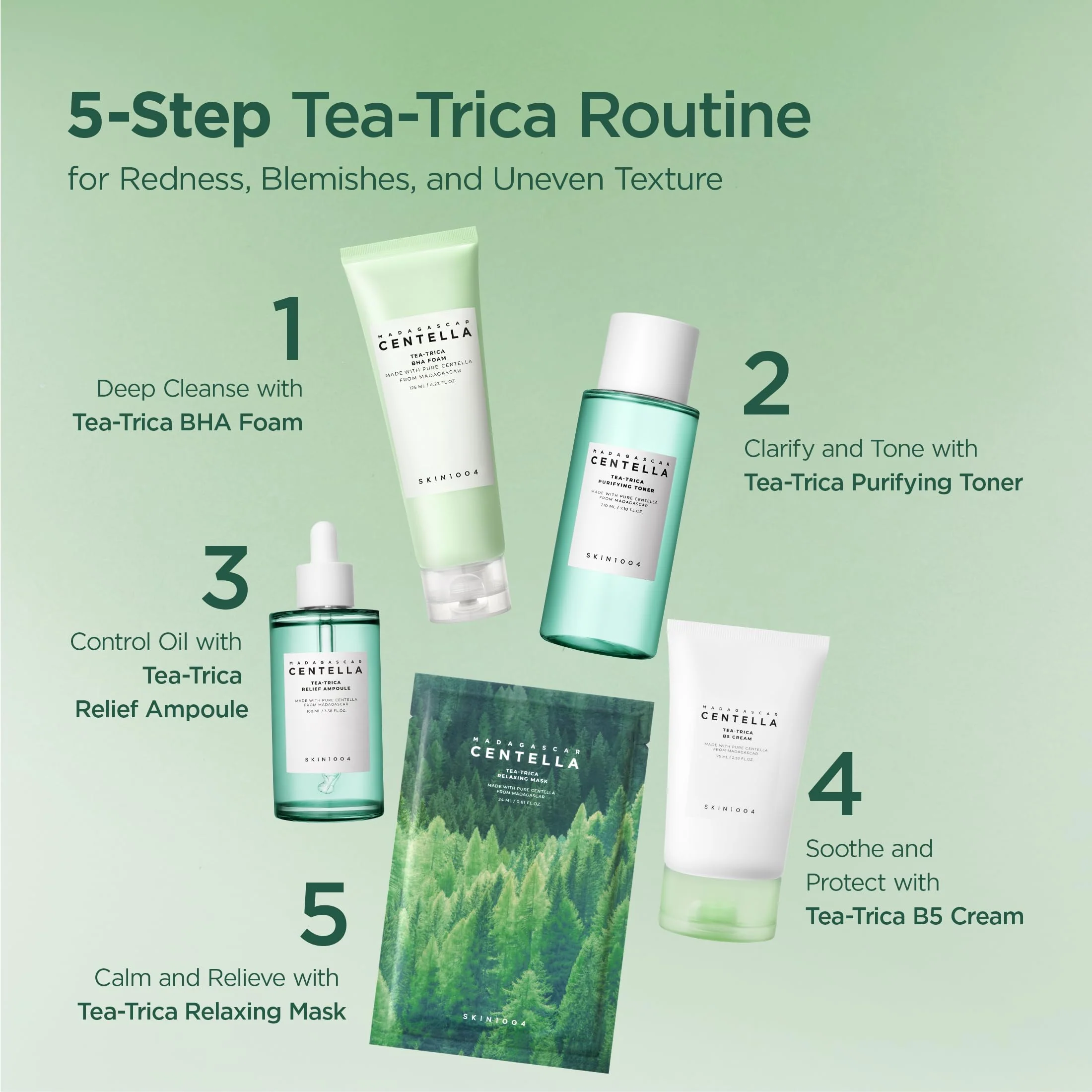SKIN1004 Tea-Trica Purifying Toner, Korean Toner with Tea Tree & BHA, Centella Toner for Oil Control & Hydration, Lightweight Astringent for Soothing & Refreshing, Korean Skin Care, 7.10 fl.oz / 210ml - Image 3
