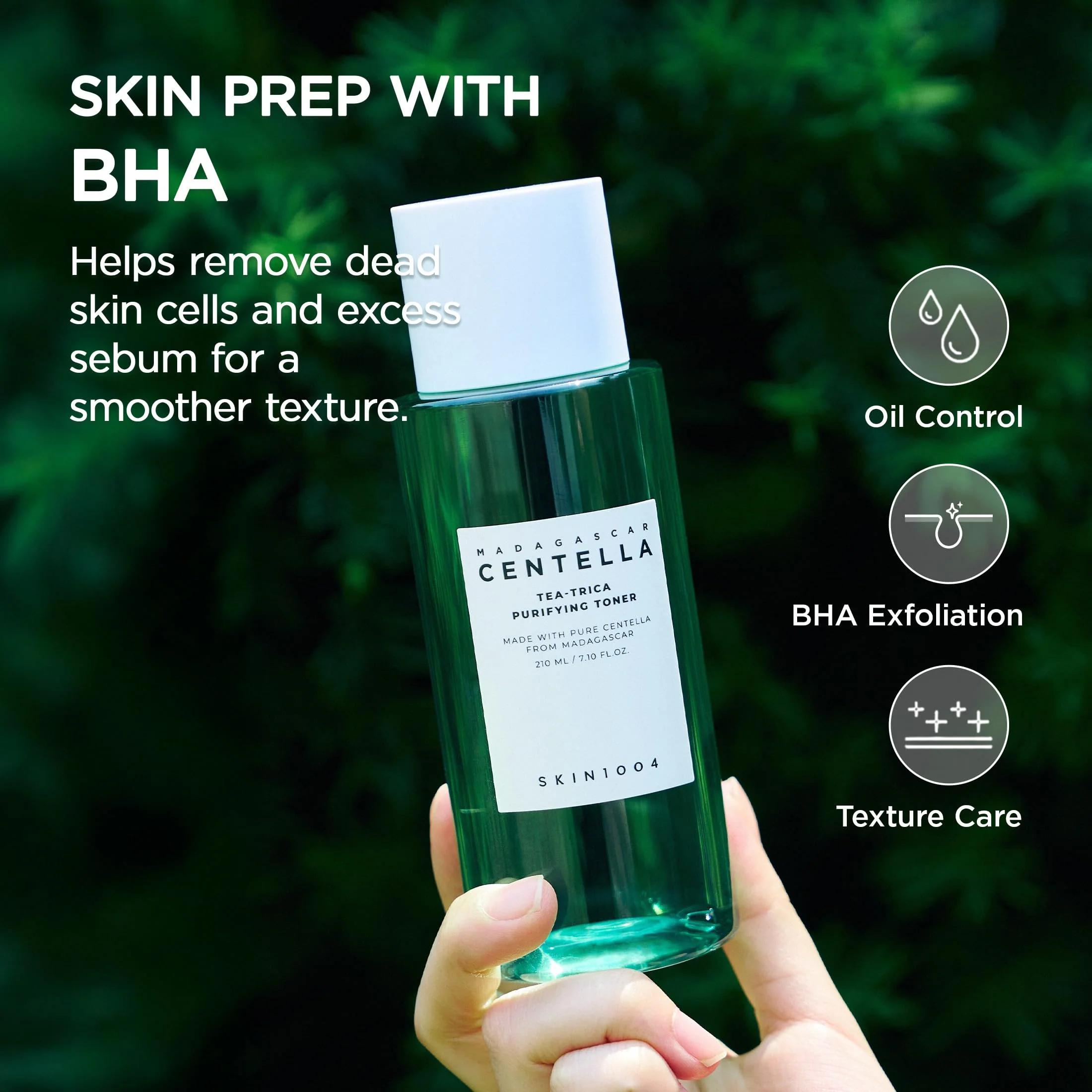 SKIN1004 Tea-Trica Purifying Toner, Korean Toner with Tea Tree & BHA, Centella Toner for Oil Control & Hydration, Lightweight Astringent for Soothing & Refreshing, Korean Skin Care, 7.10 fl.oz / 210ml - Image 7