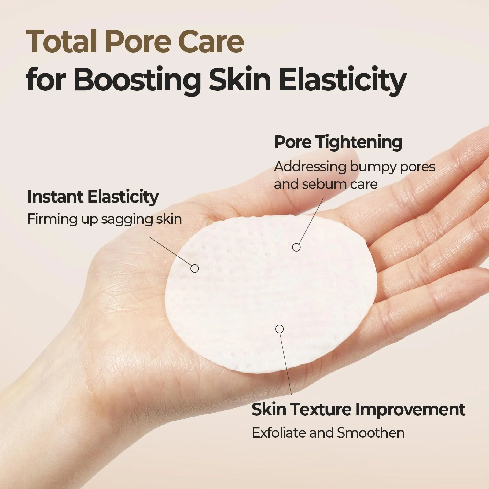 SKINFOOD Acorn Pore Peptide Toner Pad, Korean Skincare Facial Toner, Pore Tightening, Elasticity, Skin Texture Improvement, Firming Up Sagging Skin 8.81 oz (60 Pads) - Image 7